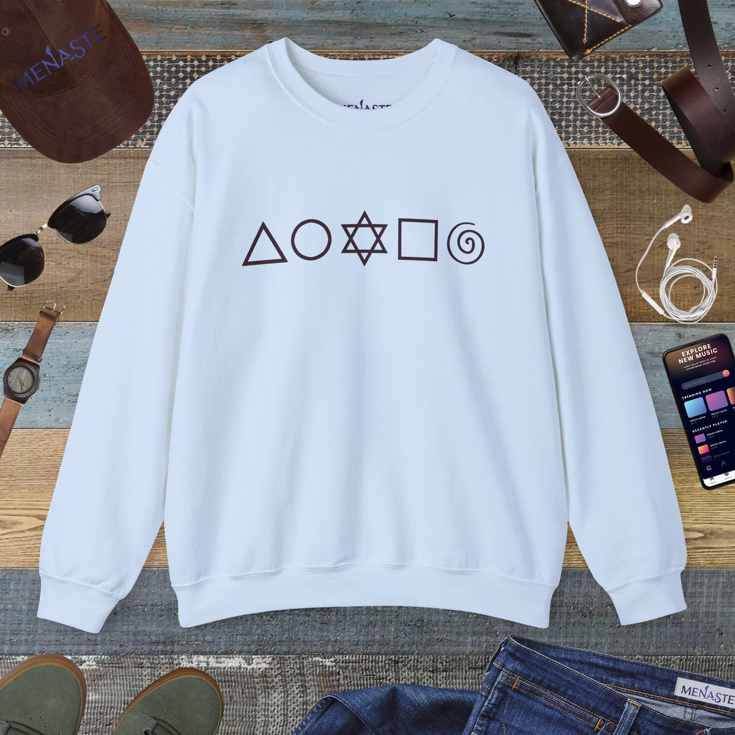 🜂🌑🜁 Menaste "THE FIVE ELEMENTS" — Signature Crewneck Sweatshirt