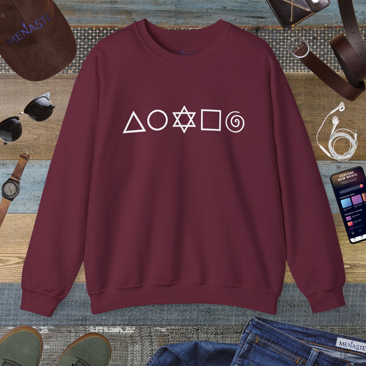 🜂🌑🜁 Menaste "THE FIVE ELEMENTS" — Signature Crewneck Sweatshirt