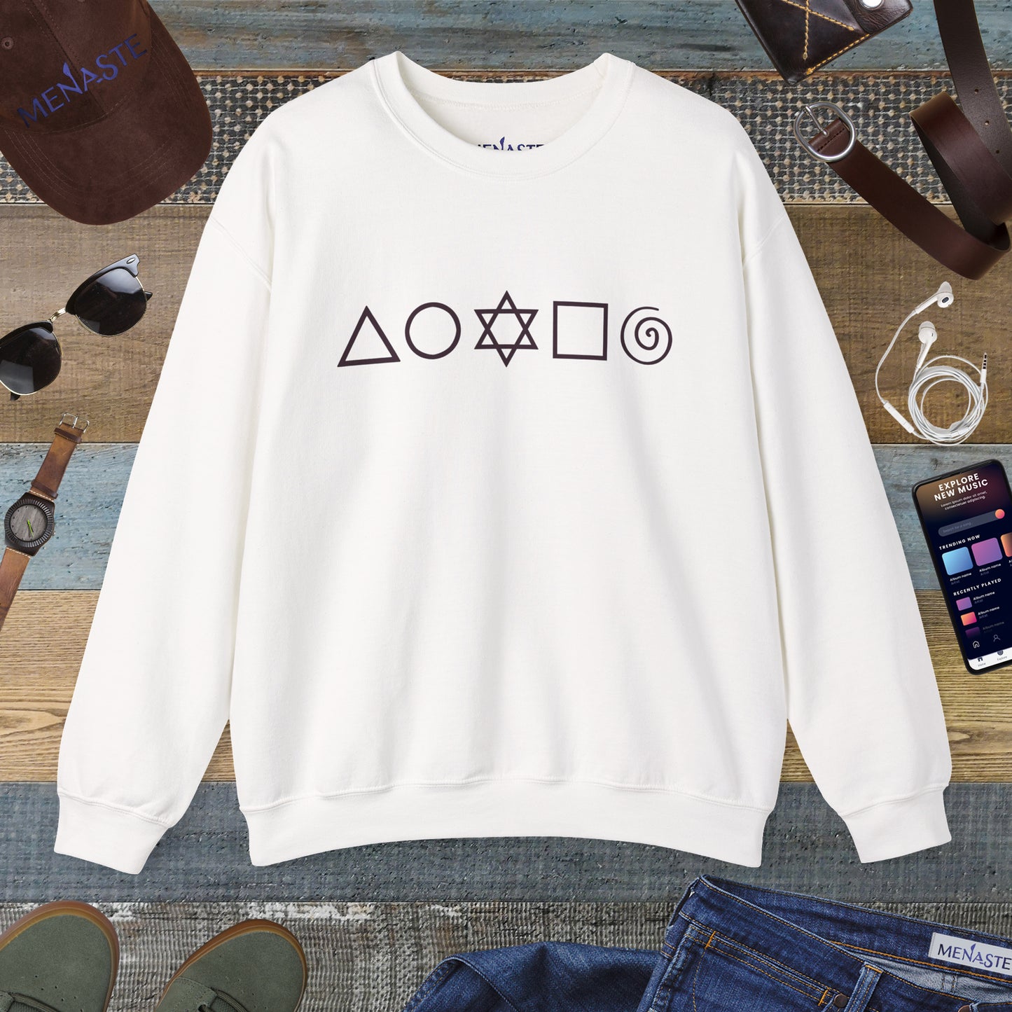 🜂🌑🜁 Menaste "THE FIVE ELEMENTS" — Signature Crewneck Sweatshirt