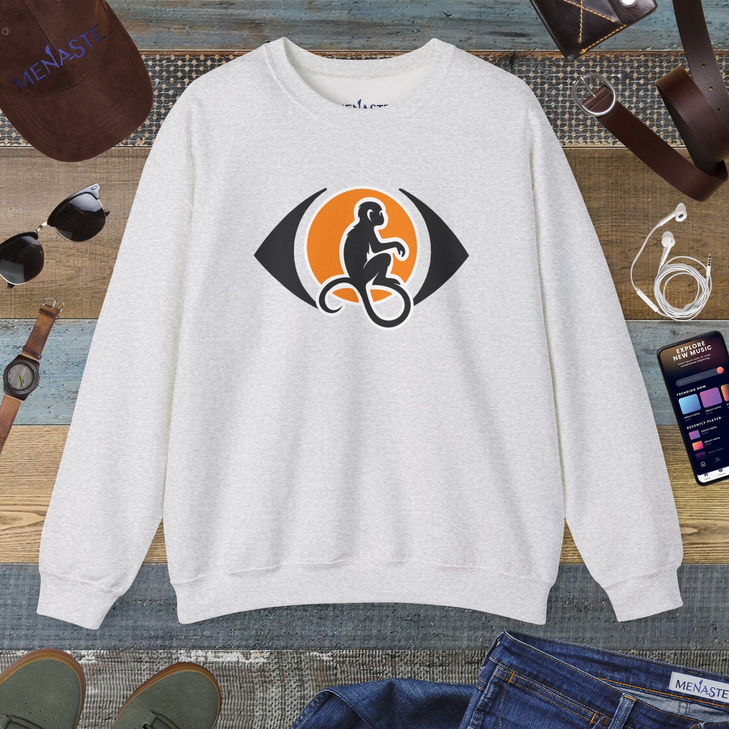 🌑 THE THREE STATES OF MIND — Menaste Symbolic Crewneck