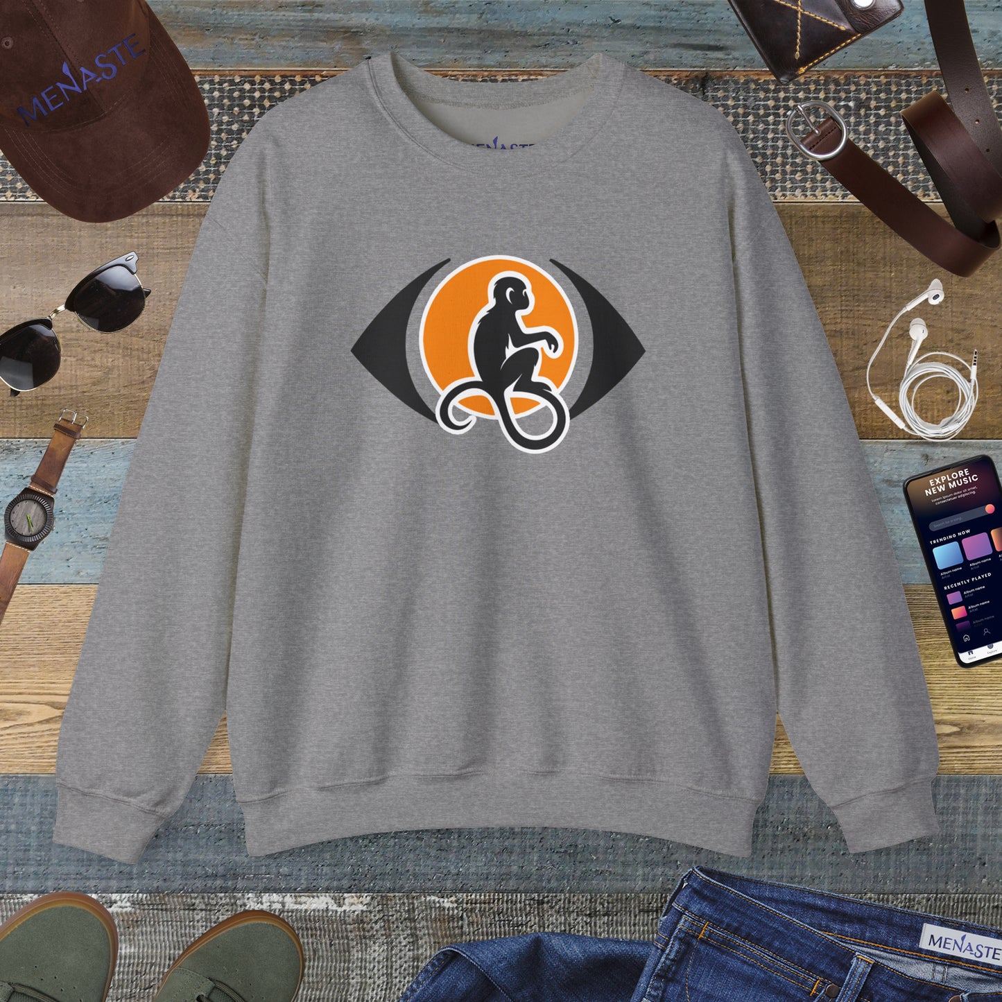 🌑 THE THREE STATES OF MIND — Menaste Symbolic Crewneck