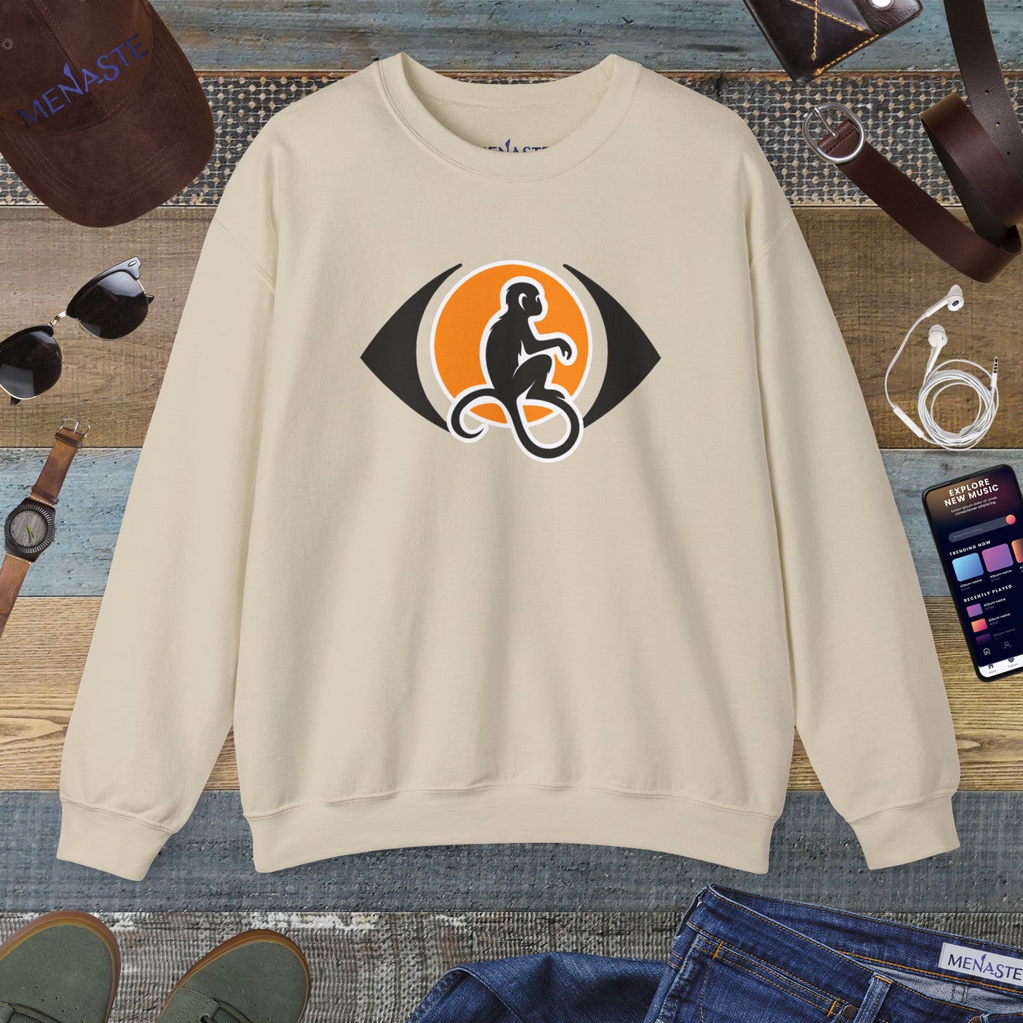 🌑 THE THREE STATES OF MIND — Menaste Symbolic Crewneck