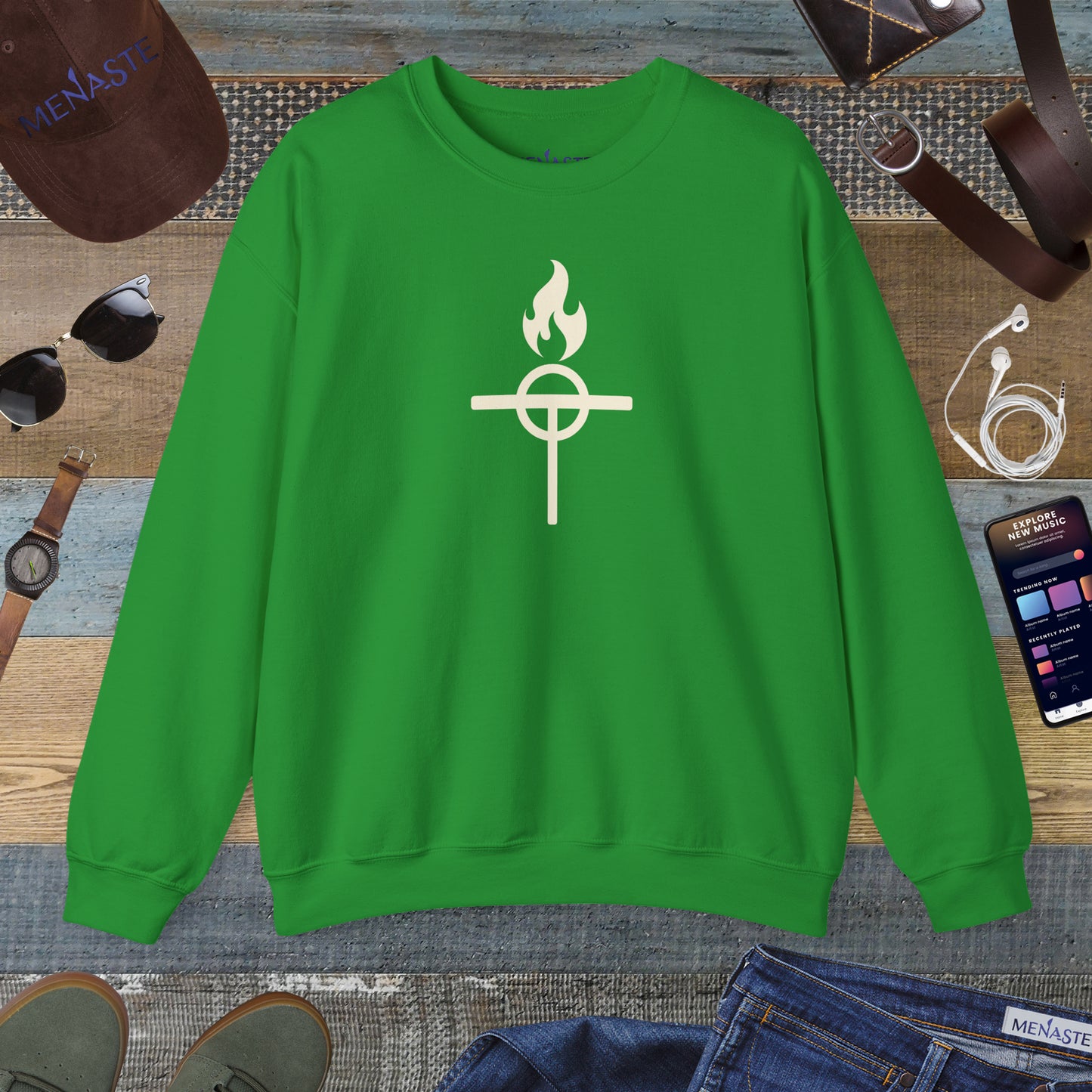 ⚔️ The Warrior Monk Sigil — Menaste Crewneck Sweatshirt (Monastic Edition)