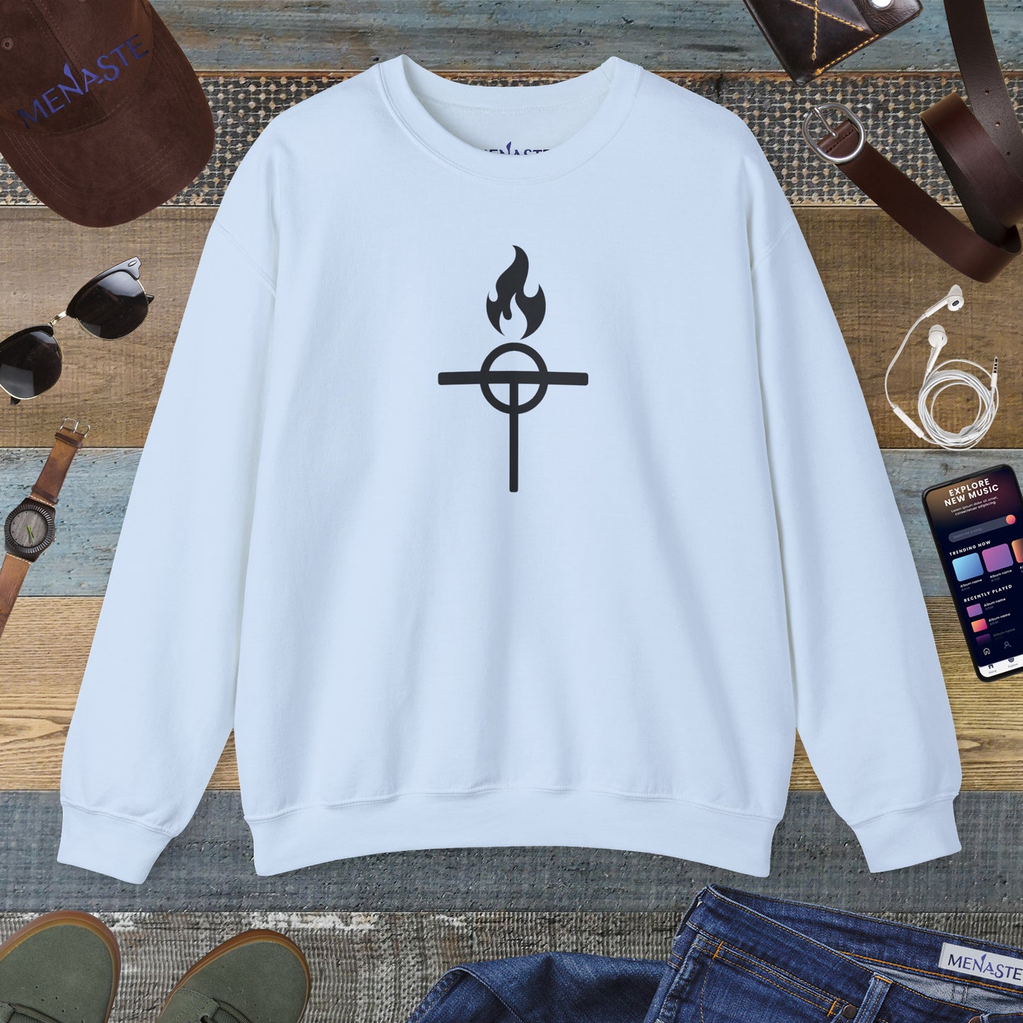 ⚔️ The Warrior Monk Sigil — Menaste Crewneck Sweatshirt (Monastic Edition)