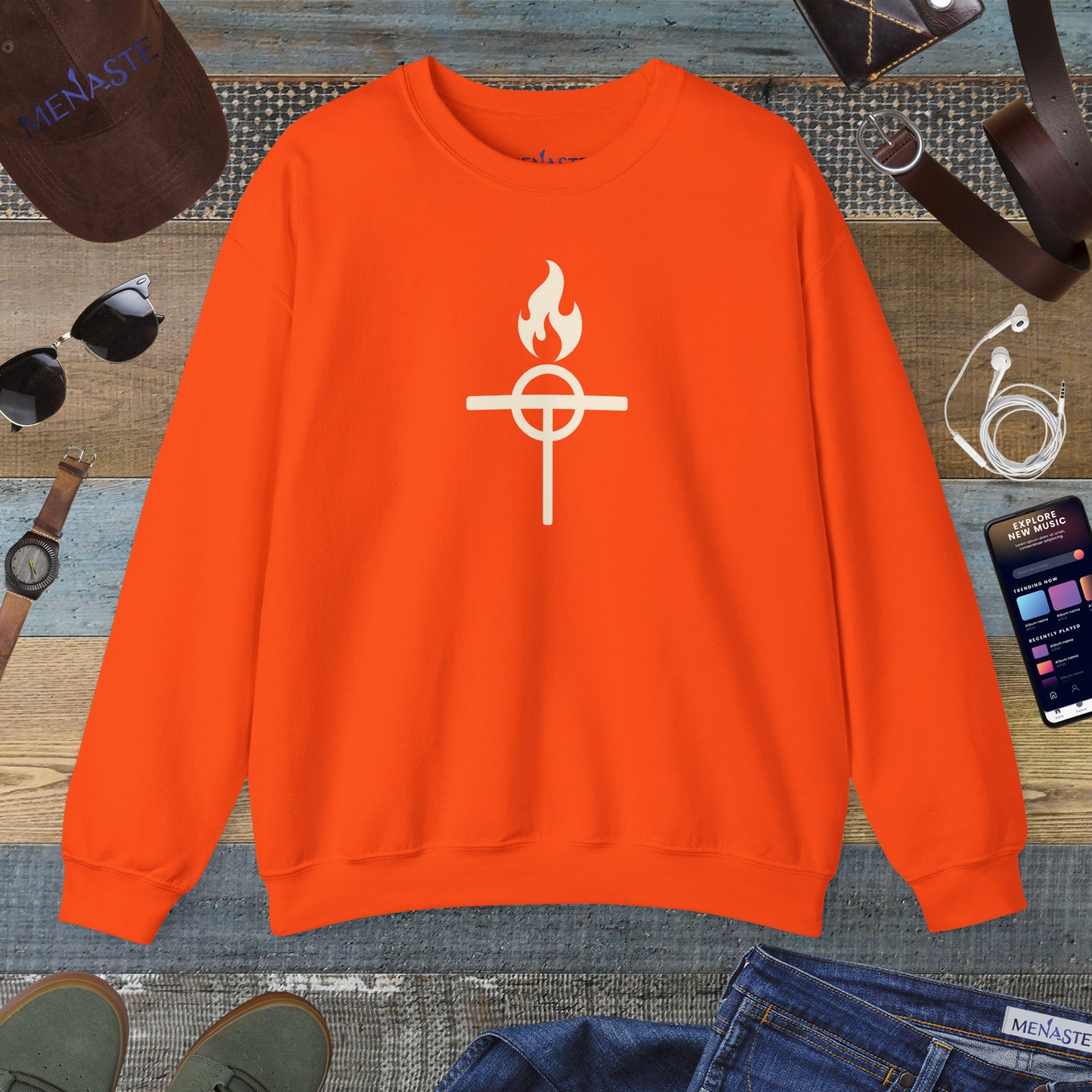 ⚔️ The Warrior Monk Sigil — Menaste Crewneck Sweatshirt (Monastic Edition)