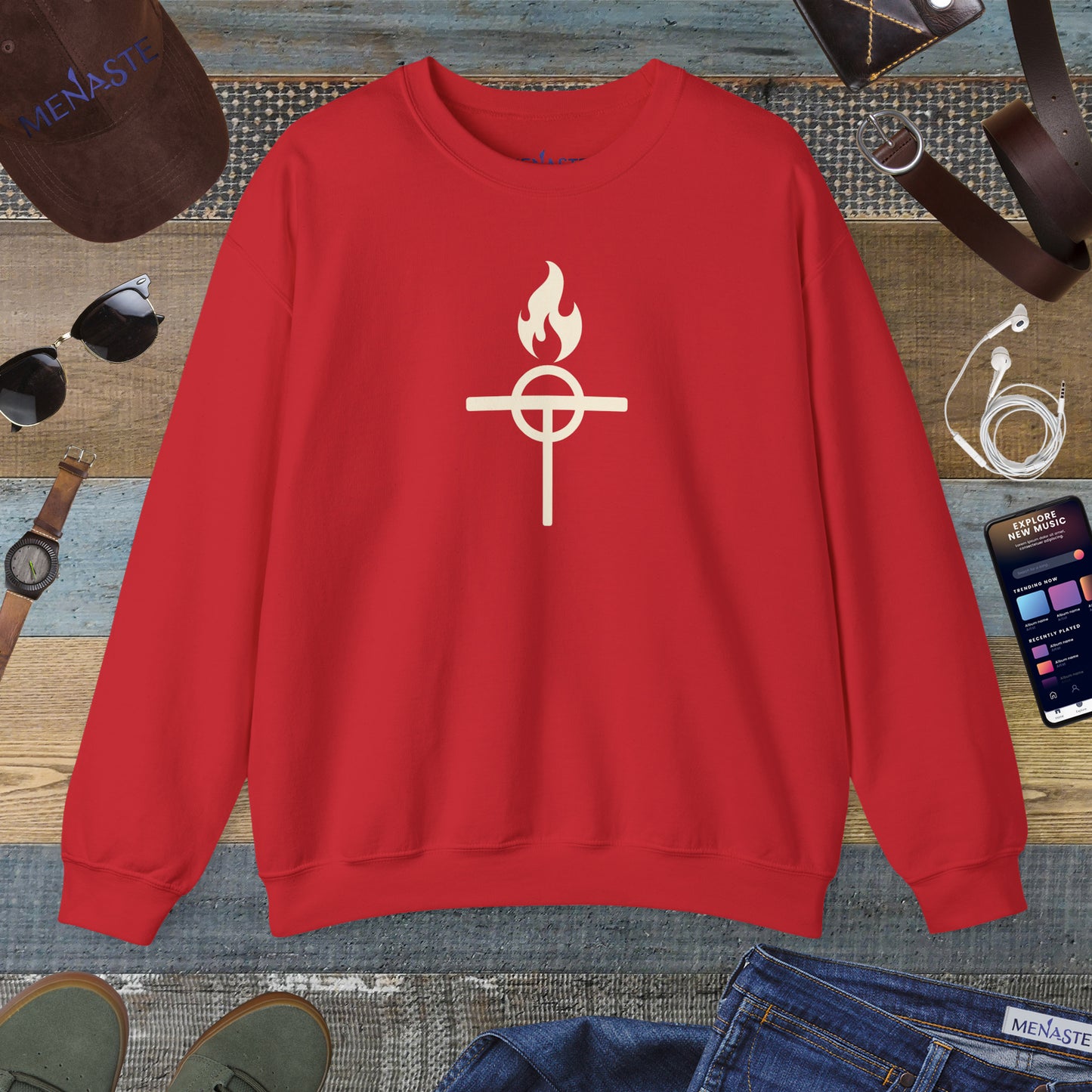 ⚔️ The Warrior Monk Sigil — Menaste Crewneck Sweatshirt (Monastic Edition)