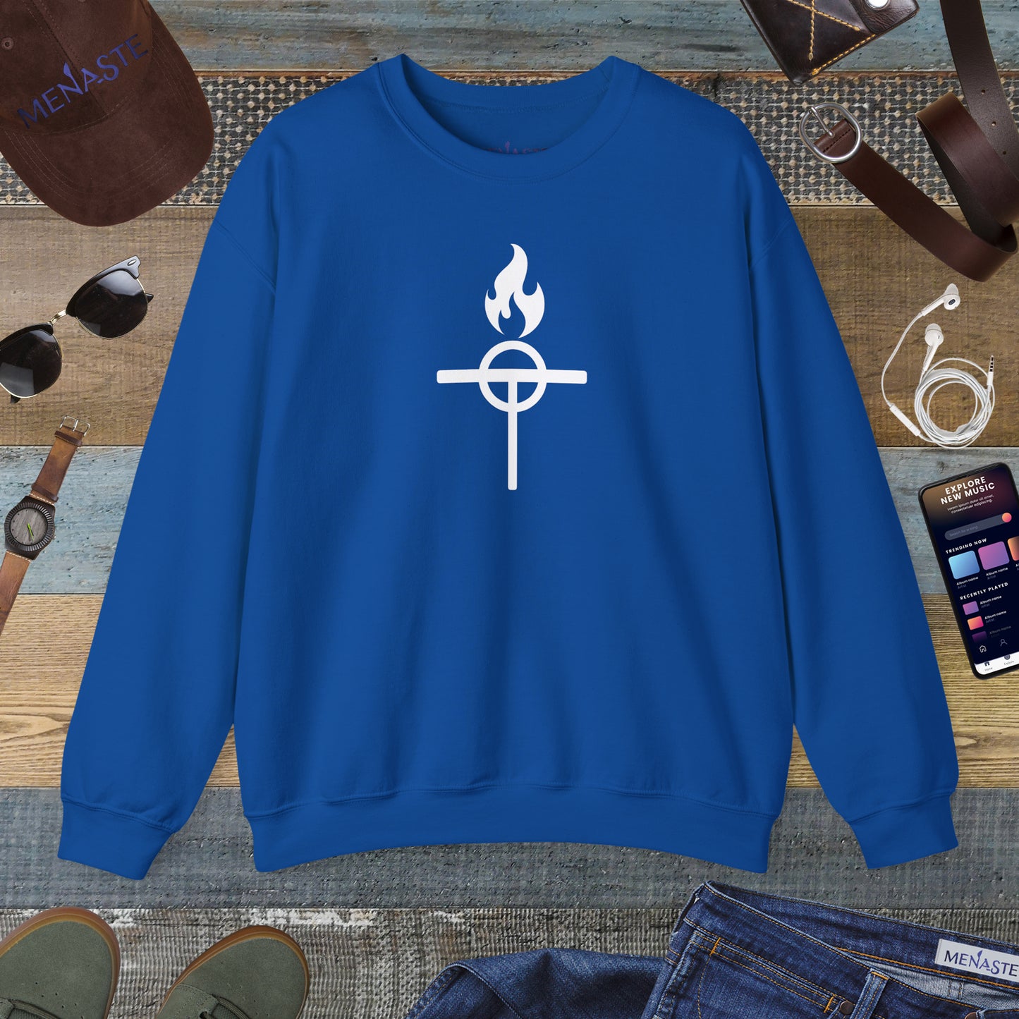 ⚔️ The Warrior Monk Sigil — Menaste Crewneck Sweatshirt (Monastic Edition)