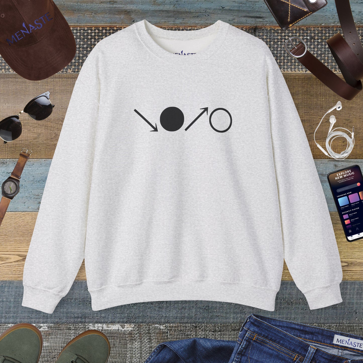 ↘•↗○ “The Breath Cycle” — Menaste Crewneck Sweatshirt