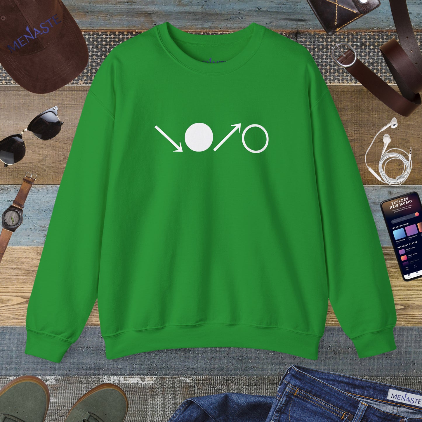 ↘•↗○ “The Breath Cycle” — Menaste Crewneck Sweatshirt