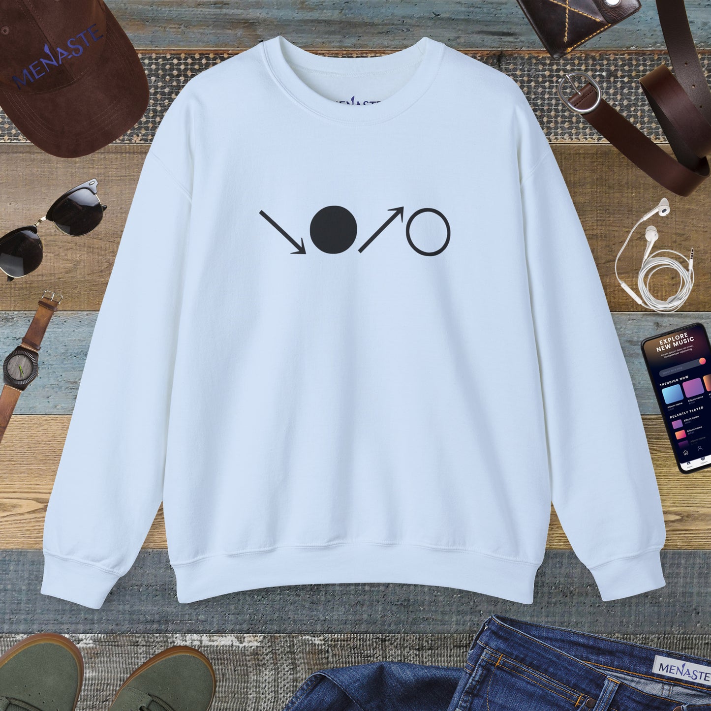 ↘•↗○ “The Breath Cycle” — Menaste Crewneck Sweatshirt