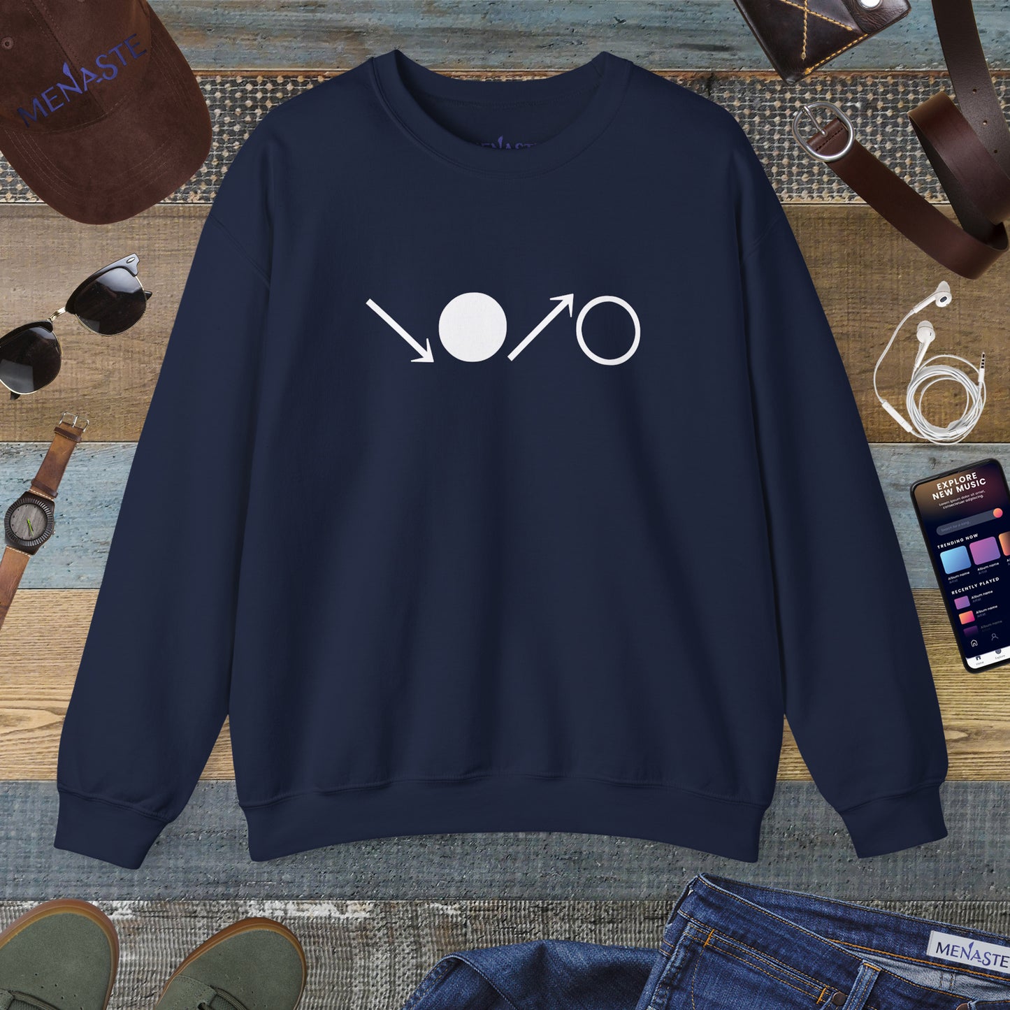 ↘•↗○ “The Breath Cycle” — Menaste Crewneck Sweatshirt