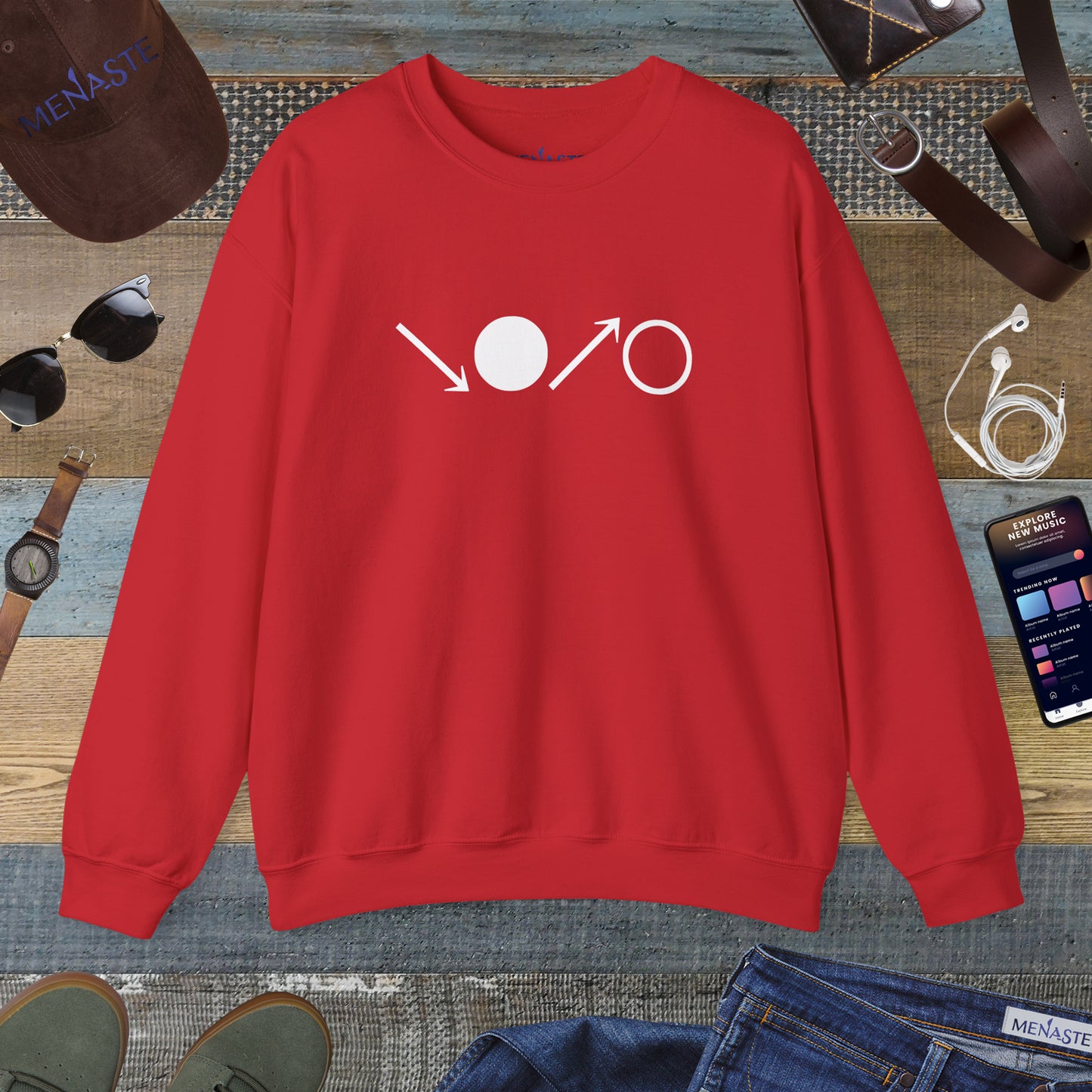 ↘•↗○ “The Breath Cycle” — Menaste Crewneck Sweatshirt