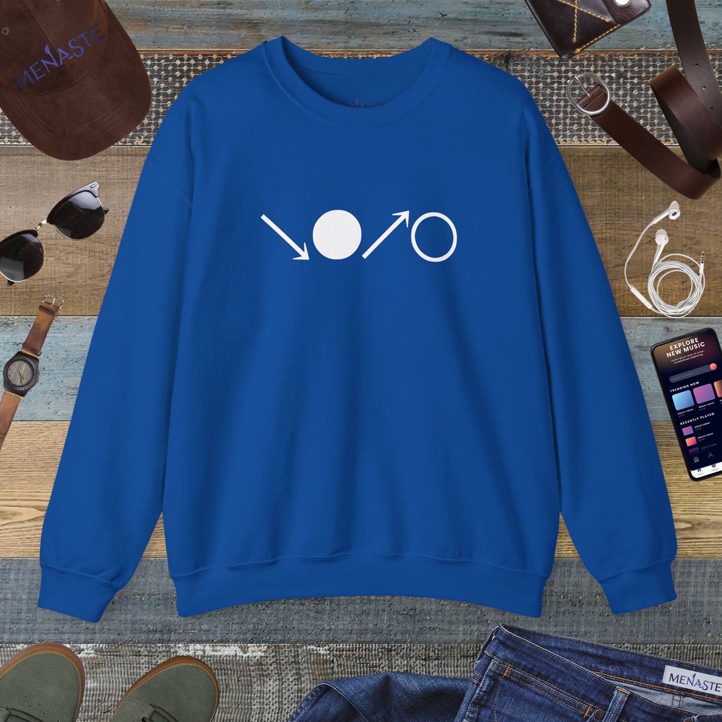 ↘•↗○ “The Breath Cycle” — Menaste Crewneck Sweatshirt