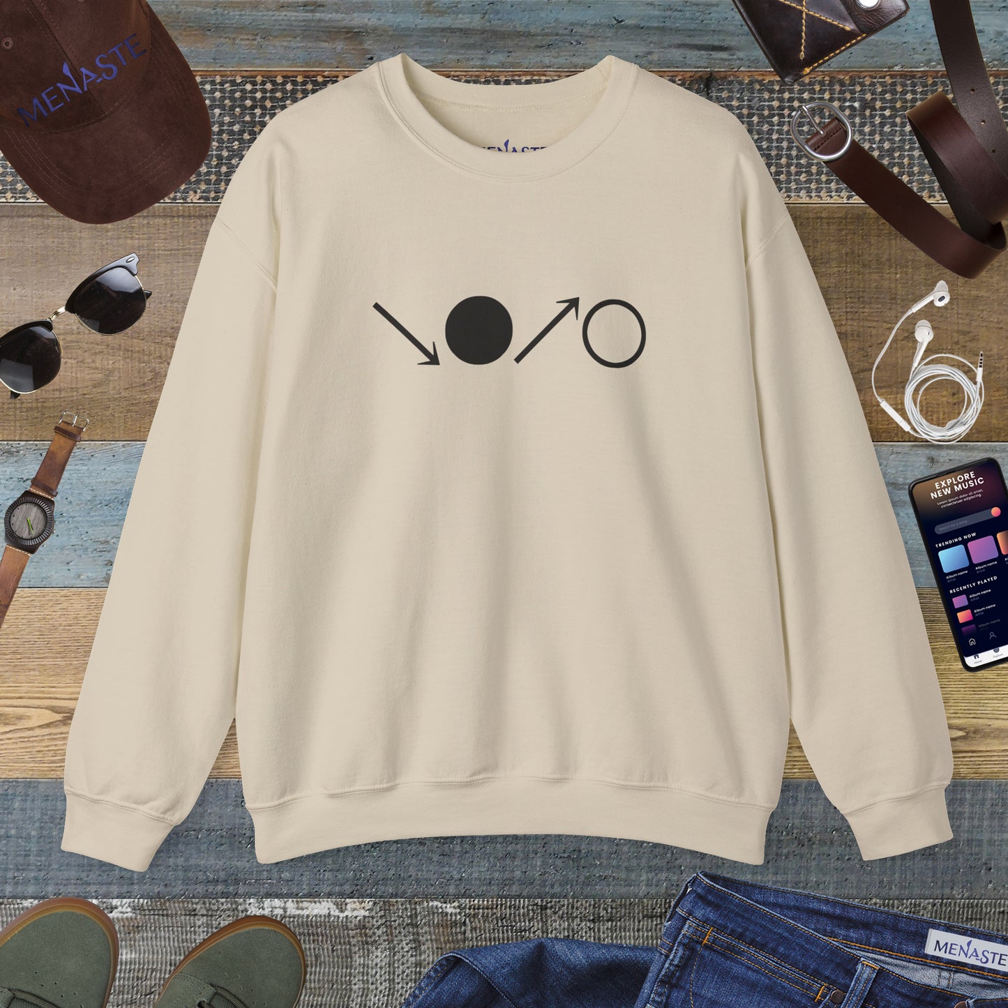 ↘•↗○ “The Breath Cycle” — Menaste Crewneck Sweatshirt