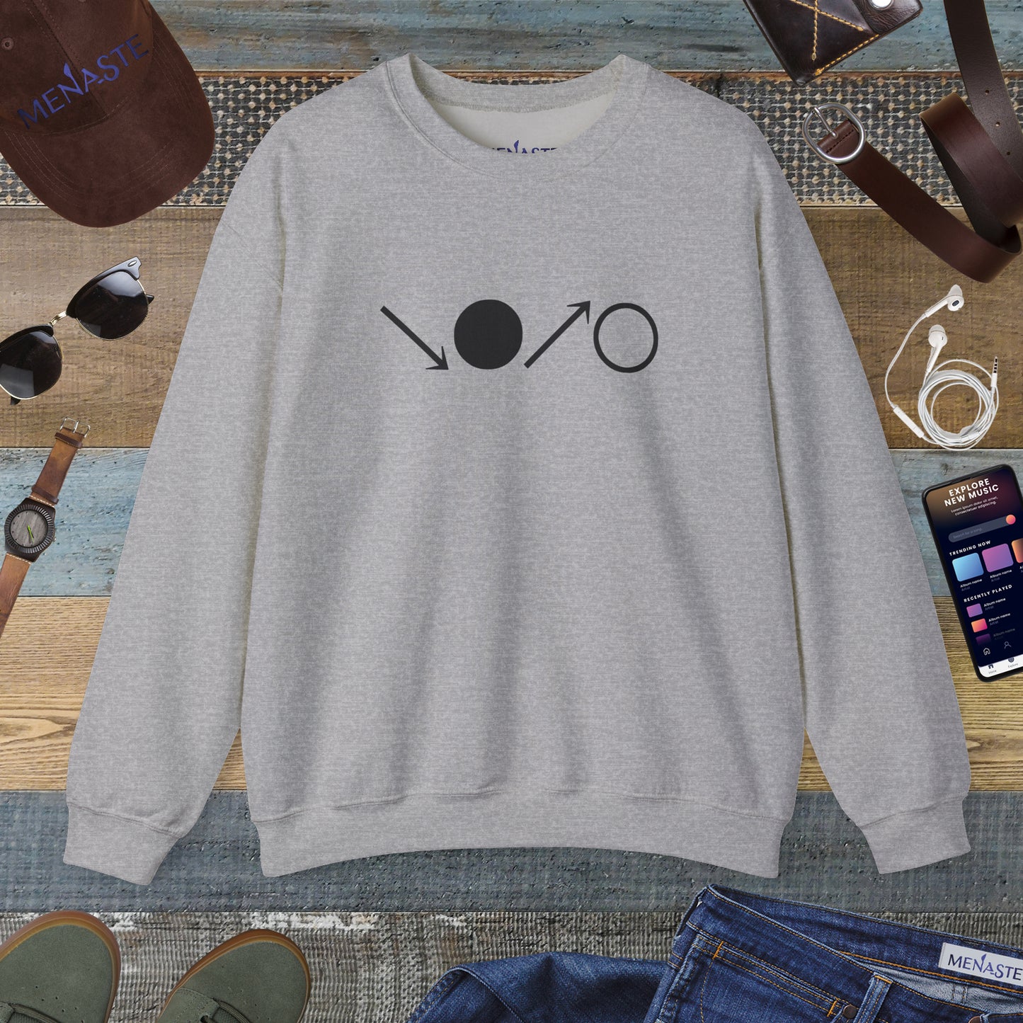 ↘•↗○ “The Breath Cycle” — Menaste Crewneck Sweatshirt