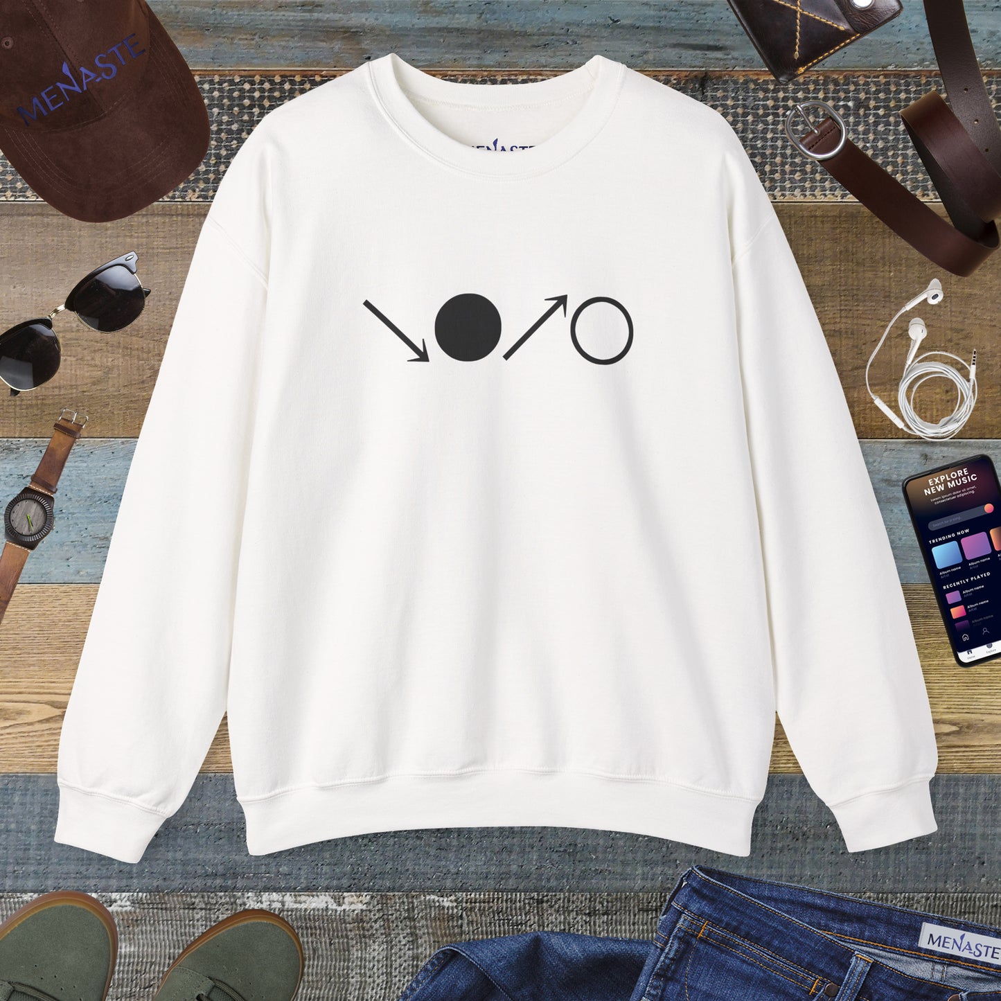 ↘•↗○ “The Breath Cycle” — Menaste Crewneck Sweatshirt