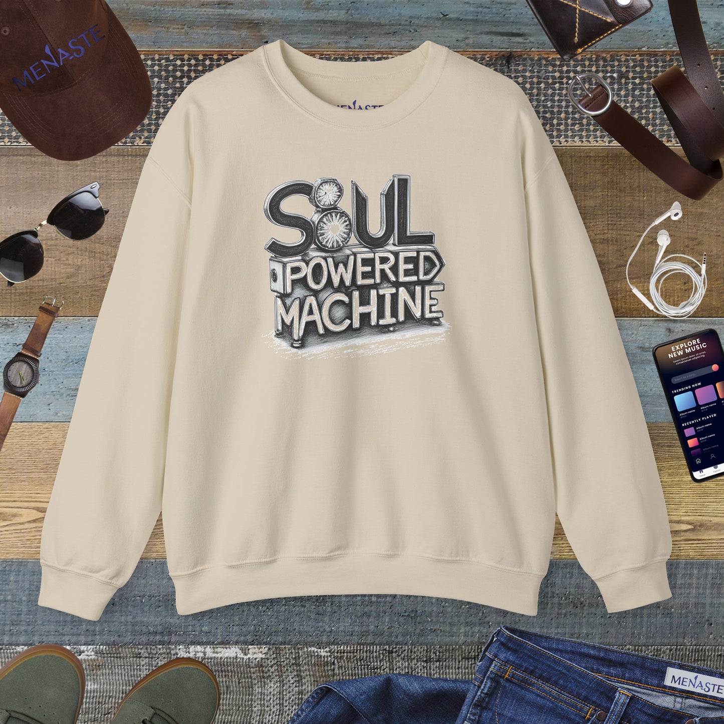 ⚙️ Menaste “Soul Powered Machine” Sweatshirt
