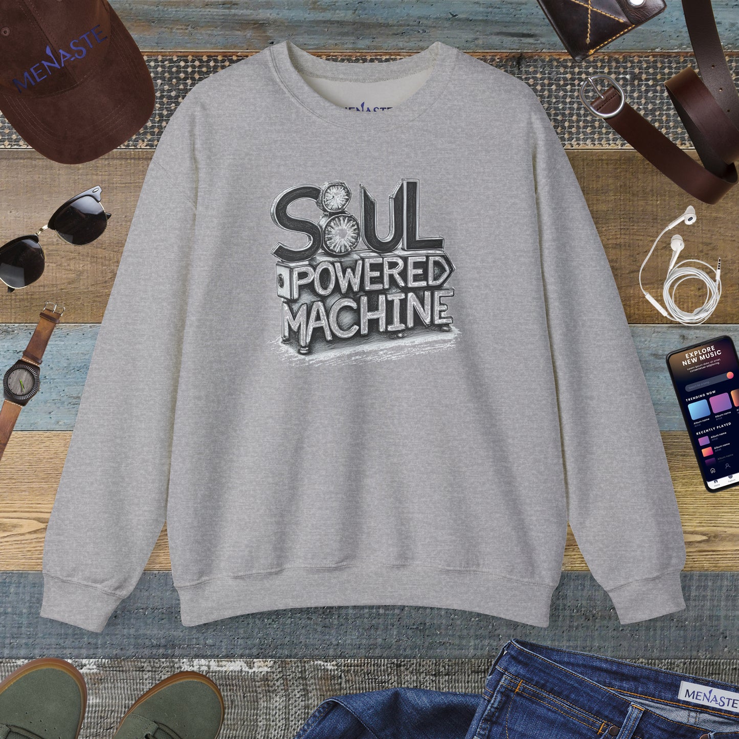 ⚙️ Menaste “Soul Powered Machine” Sweatshirt