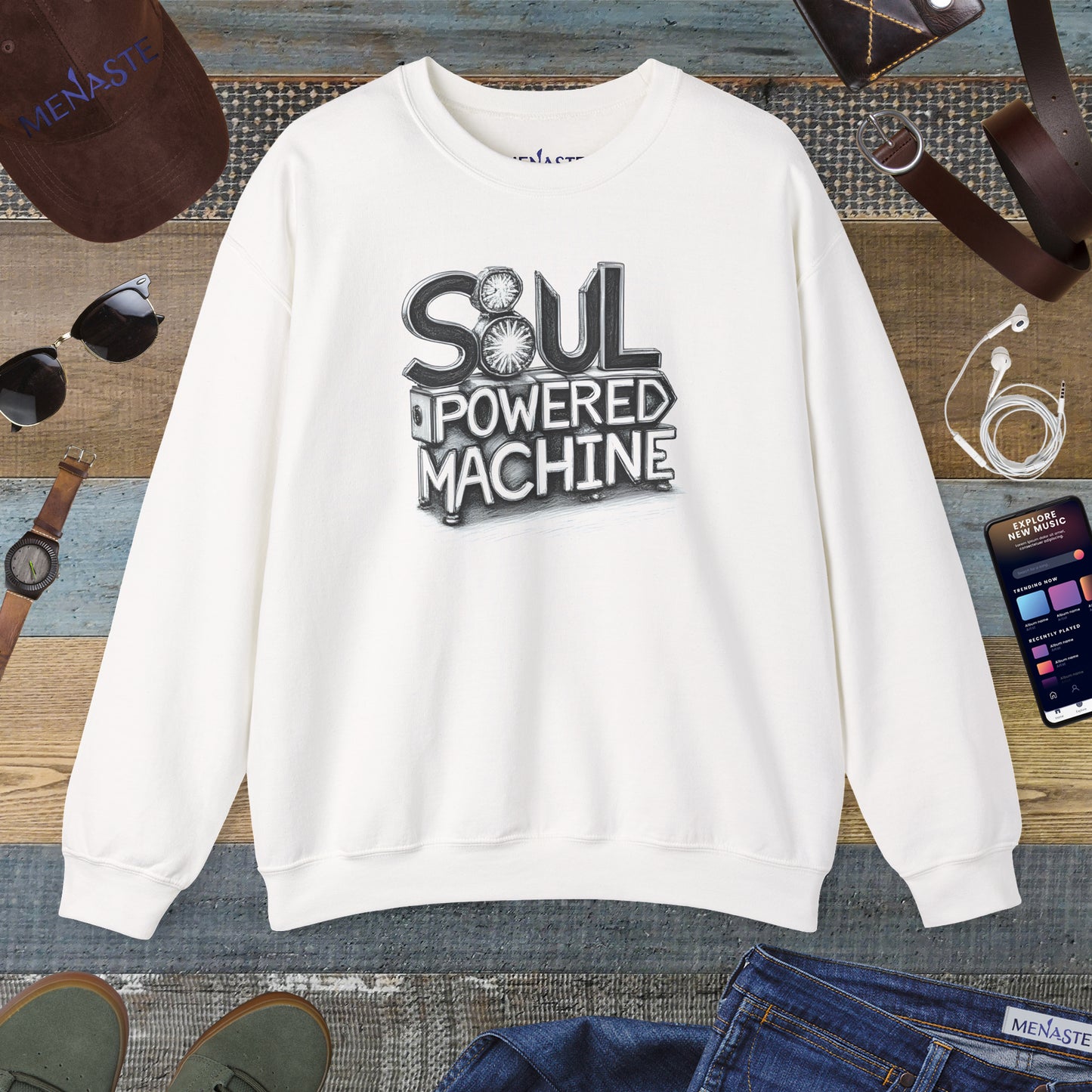 ⚙️ Menaste “Soul Powered Machine” Sweatshirt