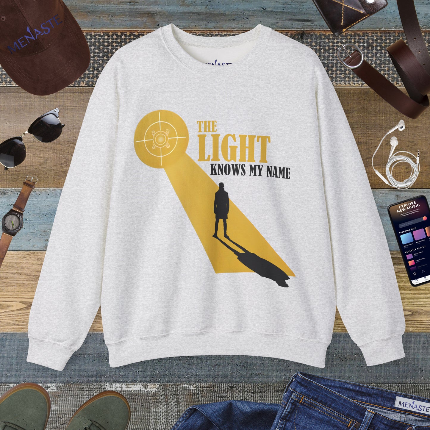 ☀️ Menaste "THE LIGHT KNOWS MY NAME" — Awakening Sweatshirt