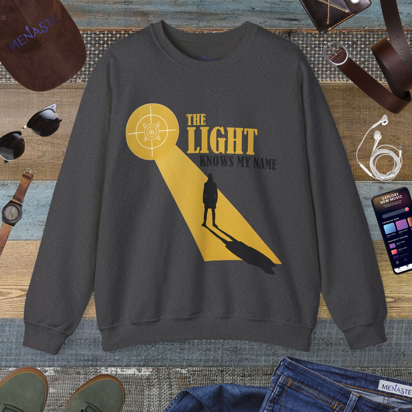 ☀️ Menaste "THE LIGHT KNOWS MY NAME" — Awakening Sweatshirt