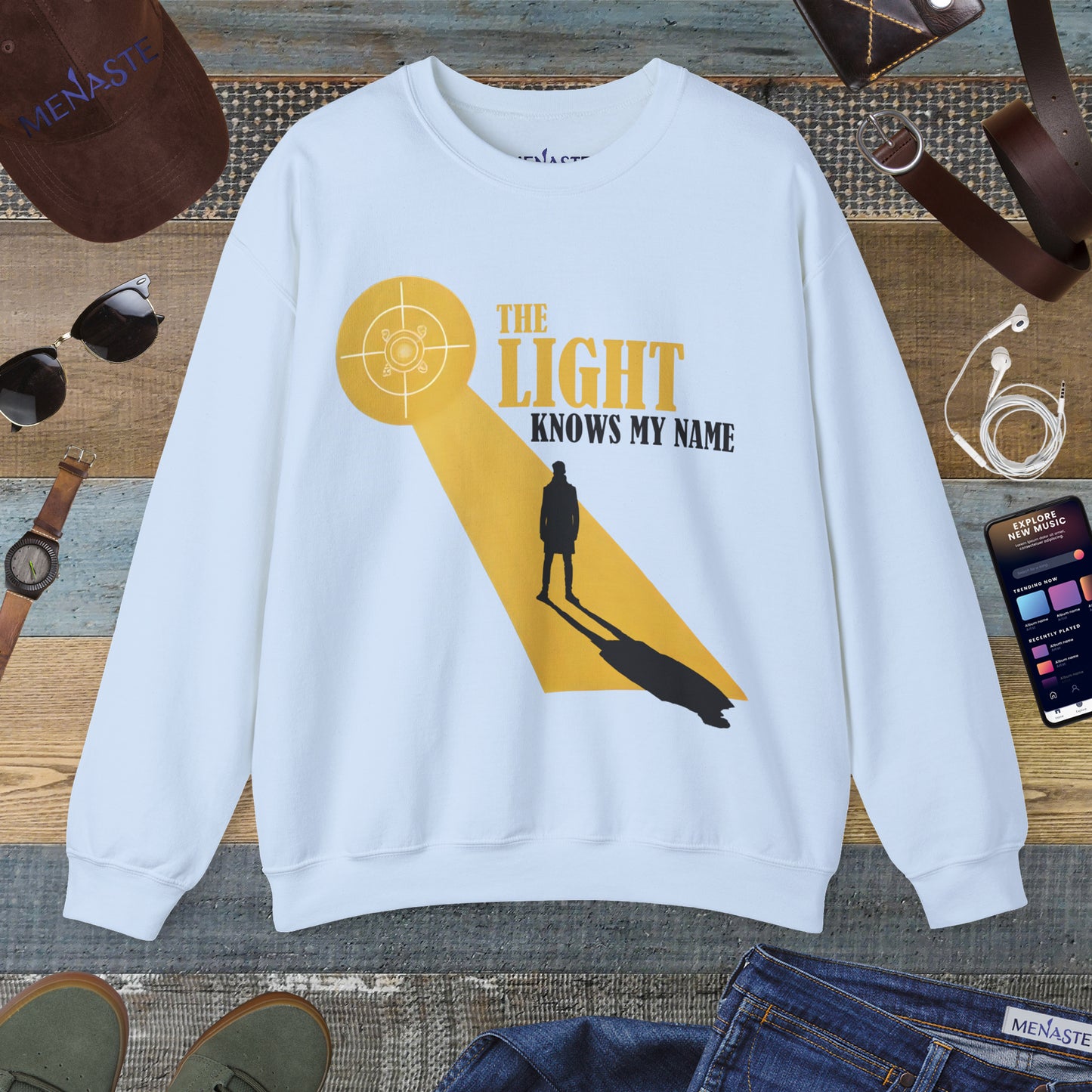 ☀️ Menaste "THE LIGHT KNOWS MY NAME" — Awakening Sweatshirt