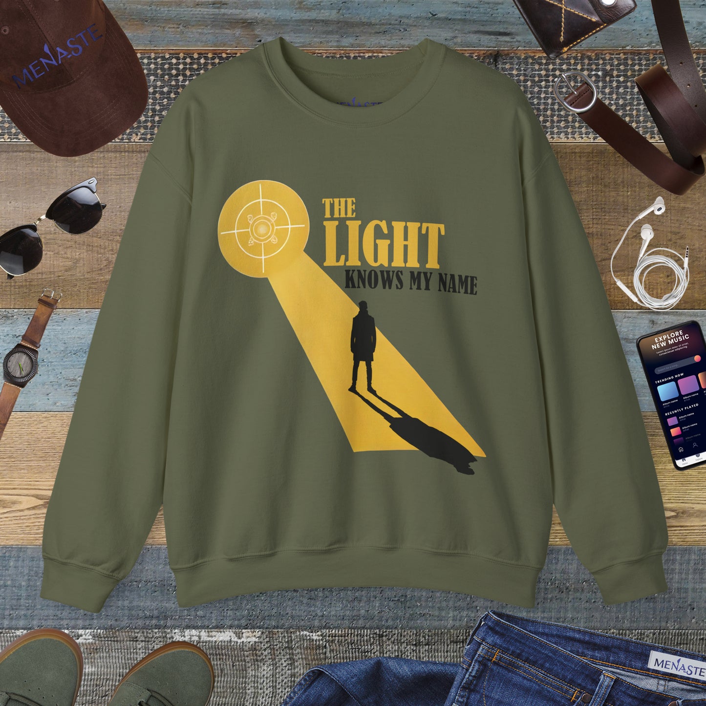 ☀️ Menaste "THE LIGHT KNOWS MY NAME" — Awakening Sweatshirt