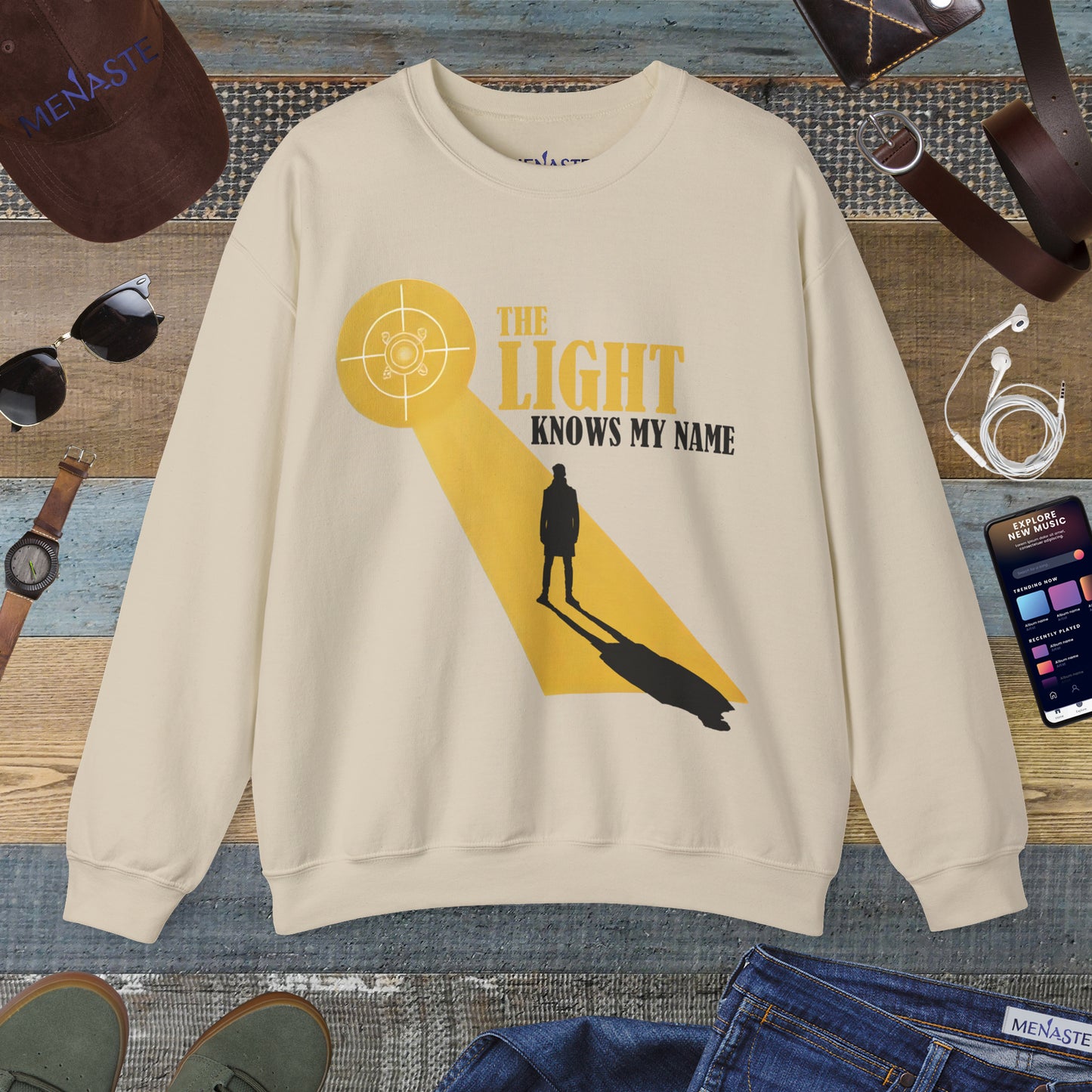 ☀️ Menaste "THE LIGHT KNOWS MY NAME" — Awakening Sweatshirt