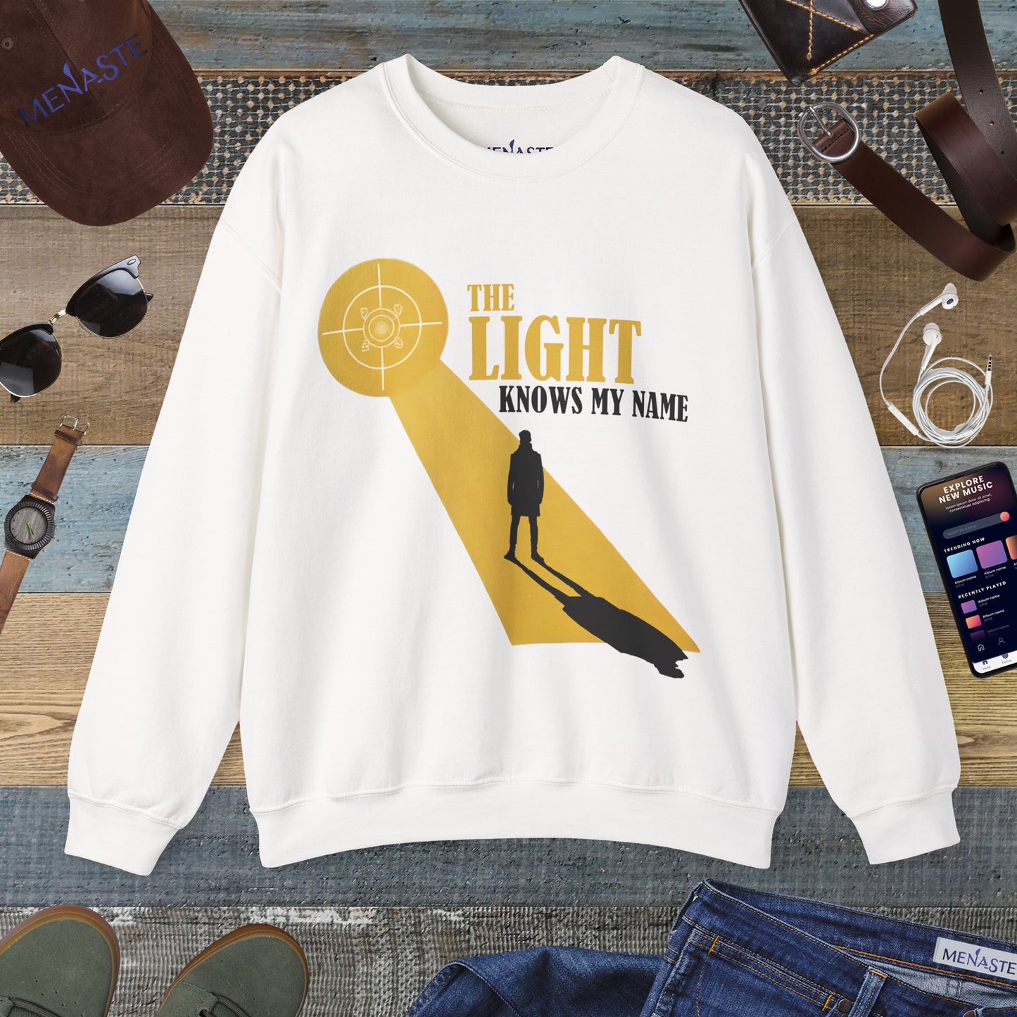 ☀️ Menaste "THE LIGHT KNOWS MY NAME" — Awakening Sweatshirt