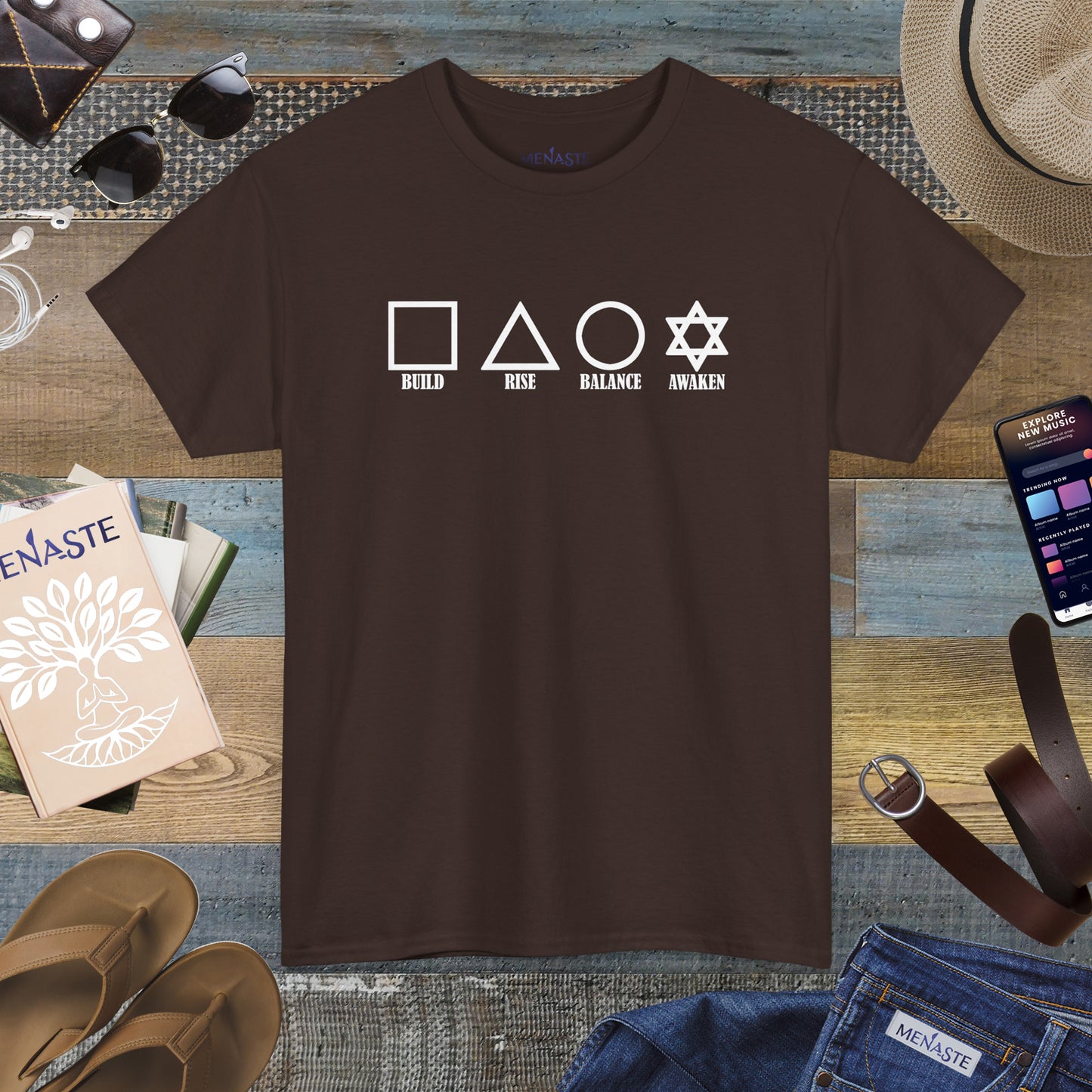 🌑🖤 THE FOUR PILLARS OF THE MASCULINE — Menaste T-Shirt