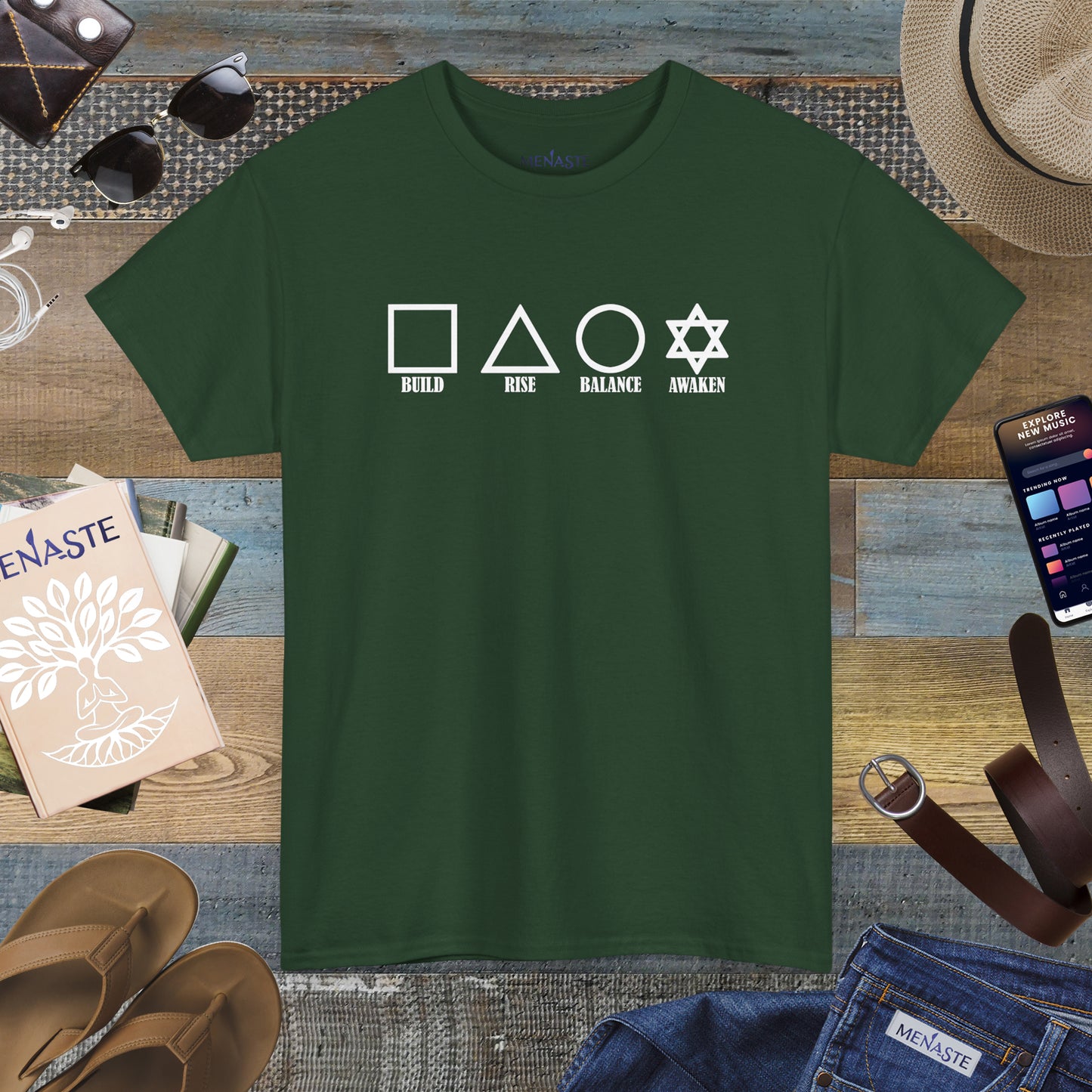 🌑🖤 THE FOUR PILLARS OF THE MASCULINE — Menaste T-Shirt