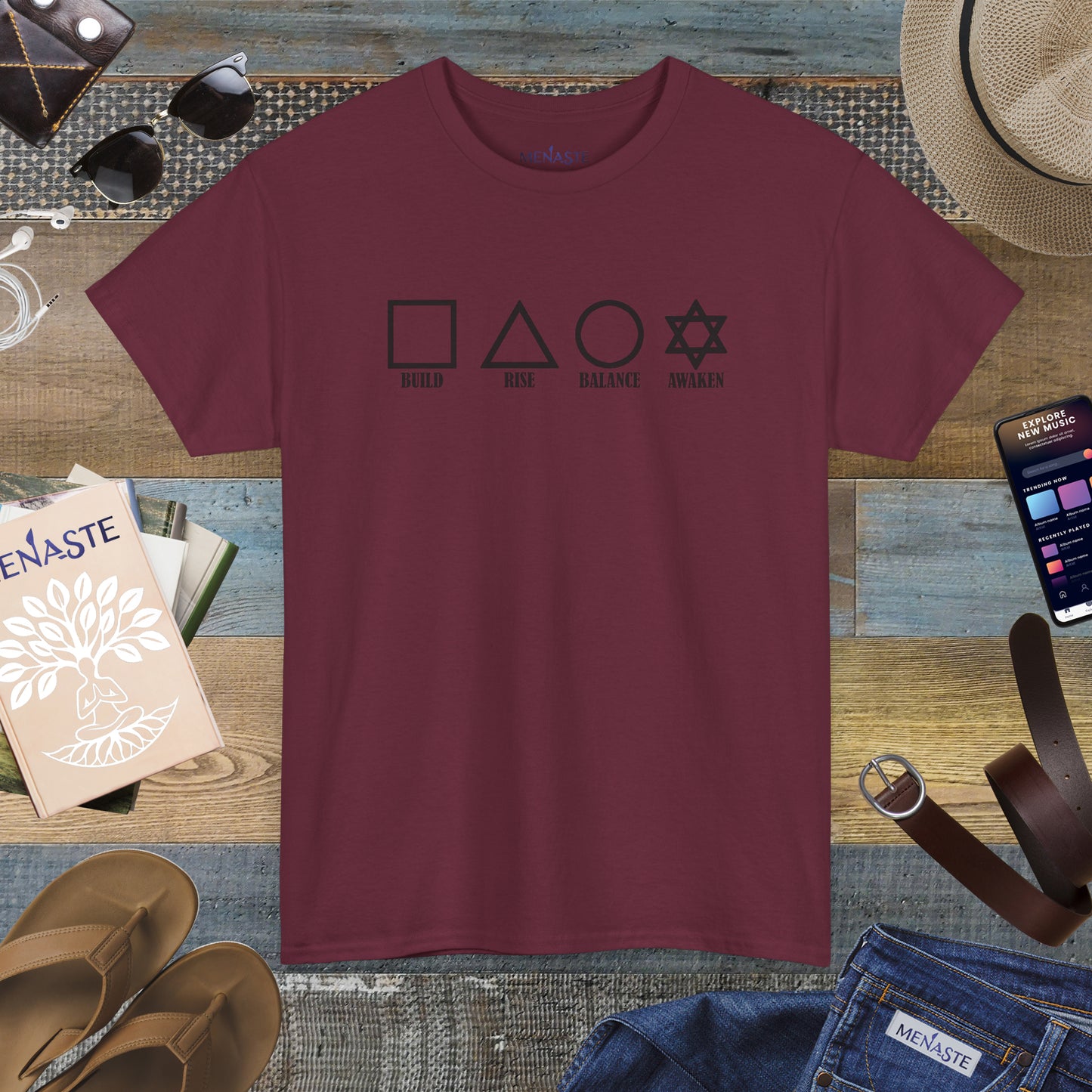 🌑🖤 THE FOUR PILLARS OF THE MASCULINE — Menaste T-Shirt