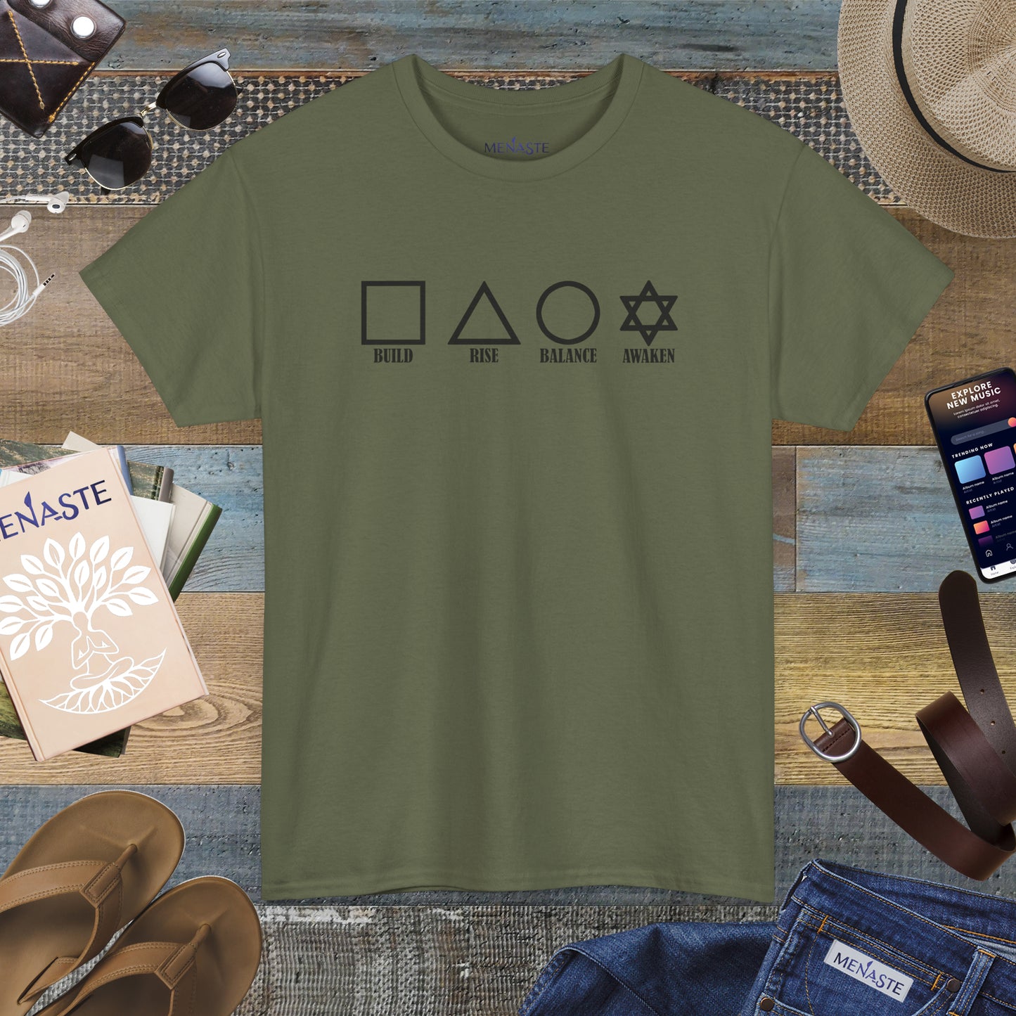 🌑🖤 THE FOUR PILLARS OF THE MASCULINE — Menaste T-Shirt