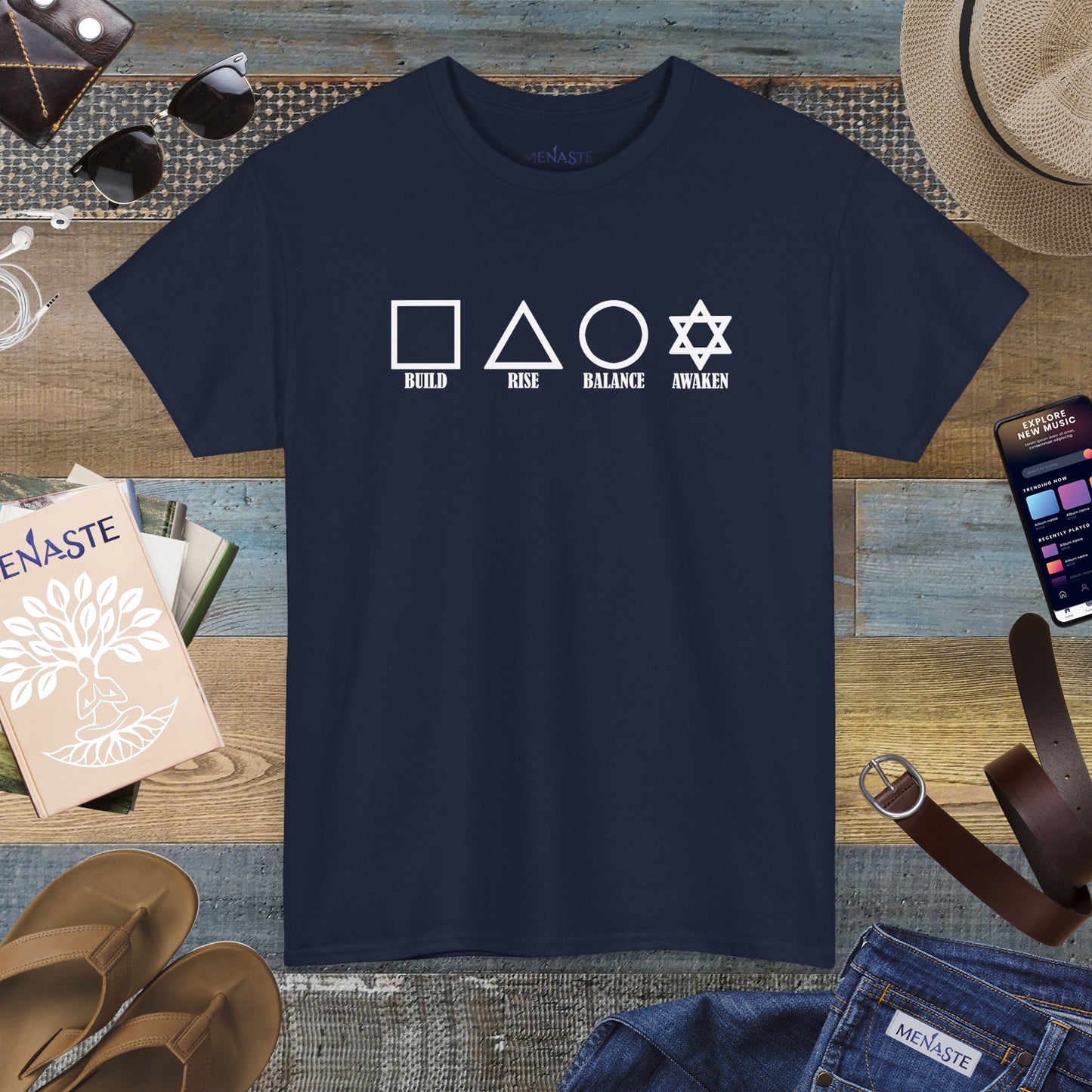 🌑🖤 THE FOUR PILLARS OF THE MASCULINE — Menaste T-Shirt