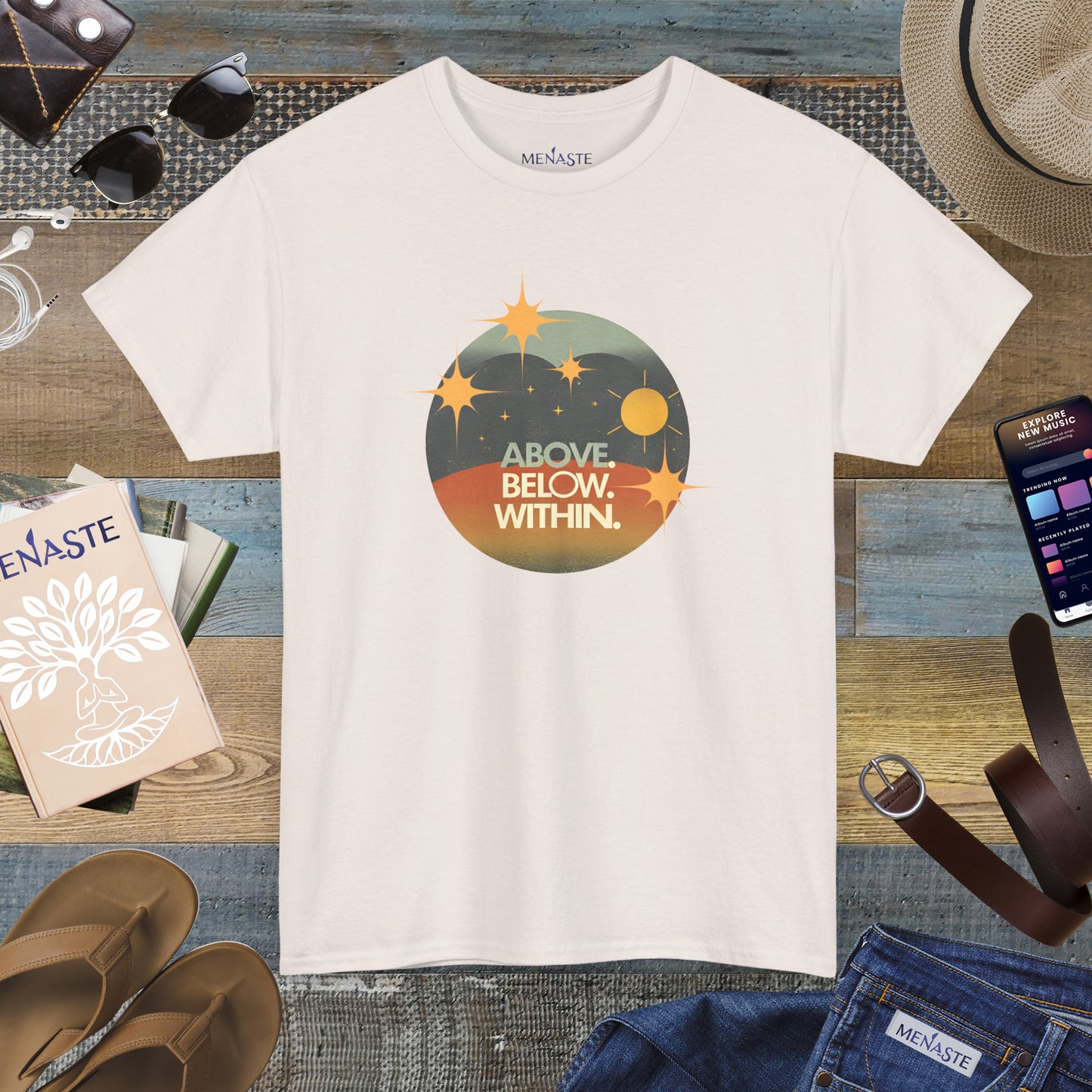 🌄 “Above. Below. Within.” — Menaste Presence Tee