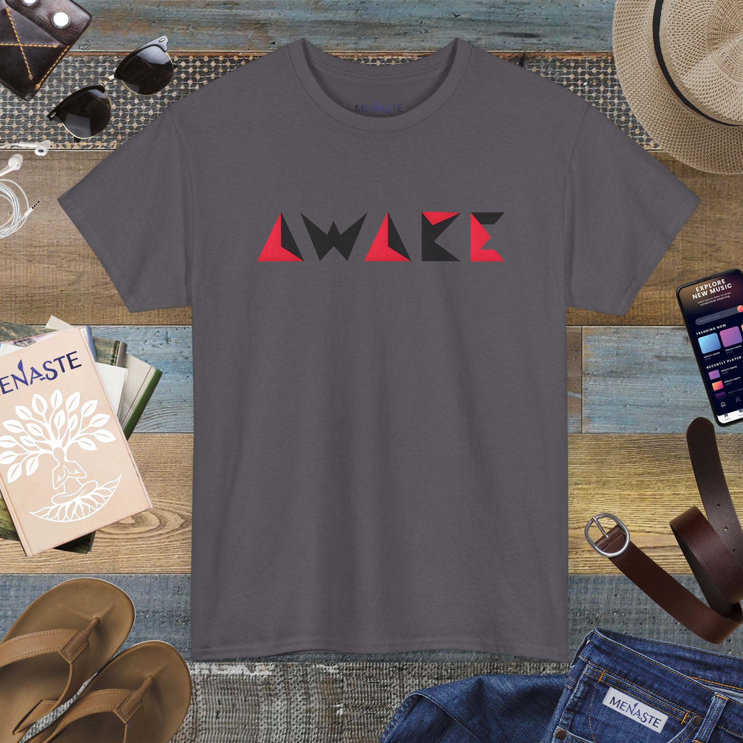 🌙 Menaste "AWAKE" — The Conscious Shift Tee