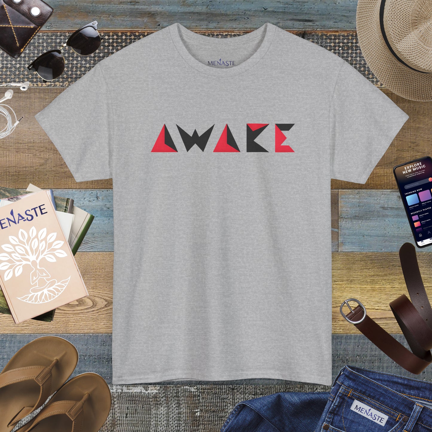 🌙 Menaste "AWAKE" — The Conscious Shift Tee