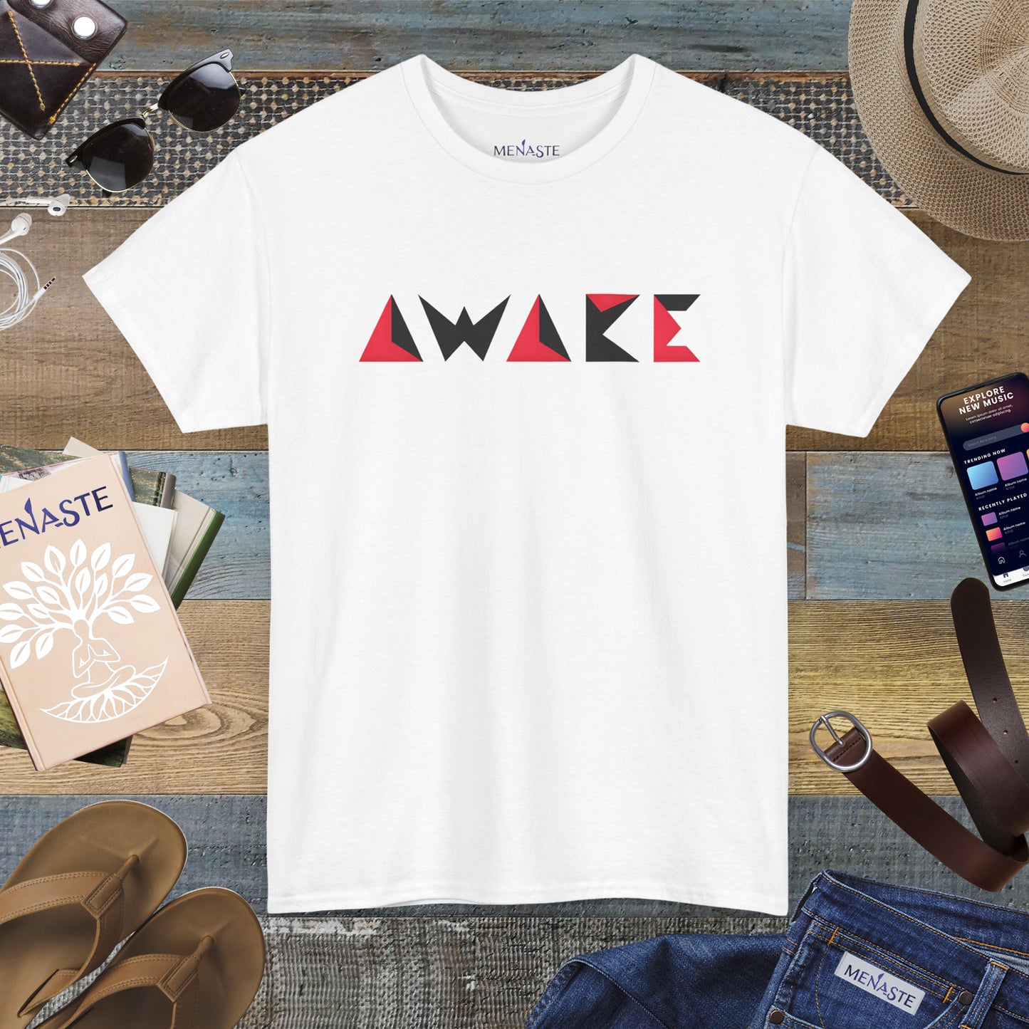 🌙 Menaste "AWAKE" — The Conscious Shift Tee