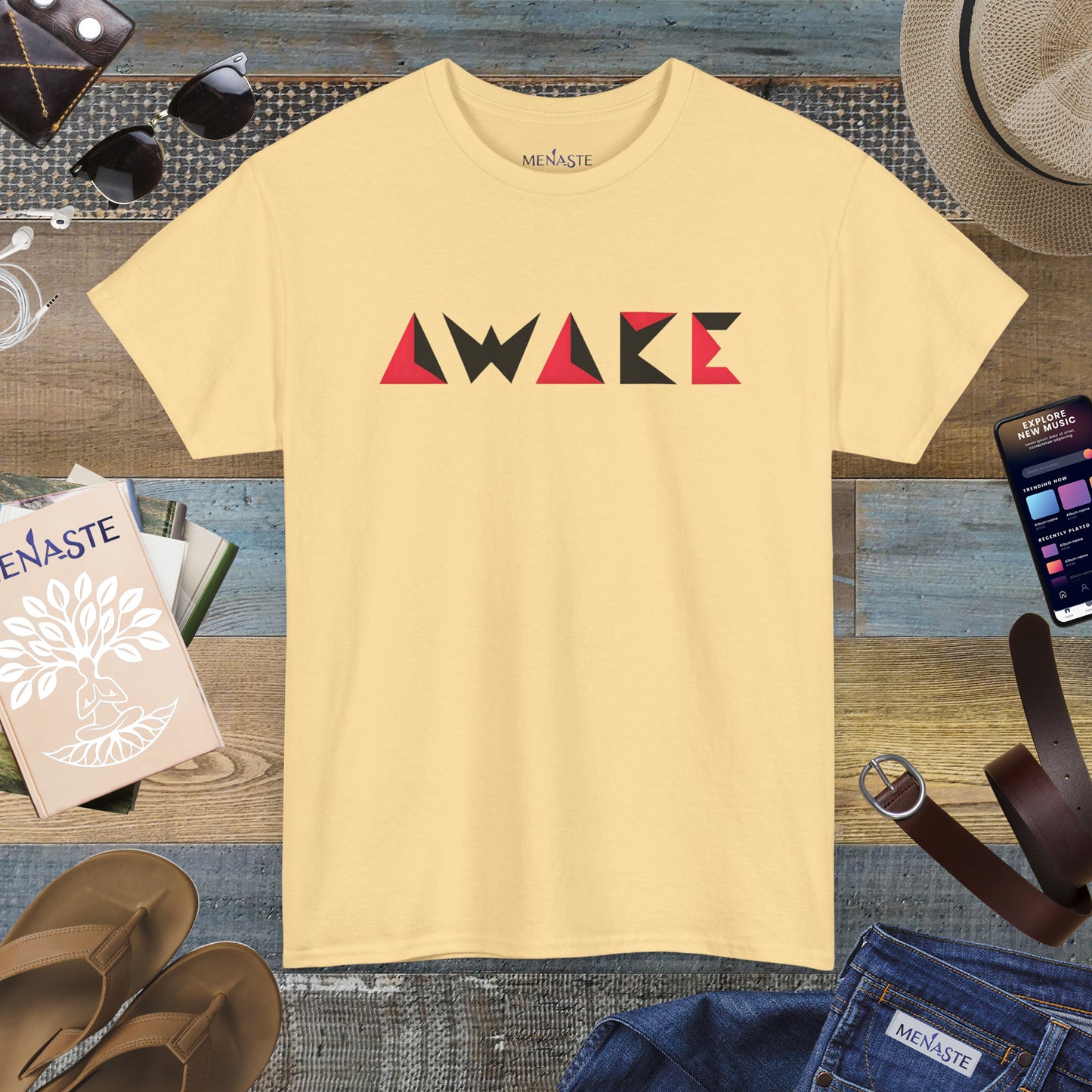 🌙 Menaste "AWAKE" — The Conscious Shift Tee