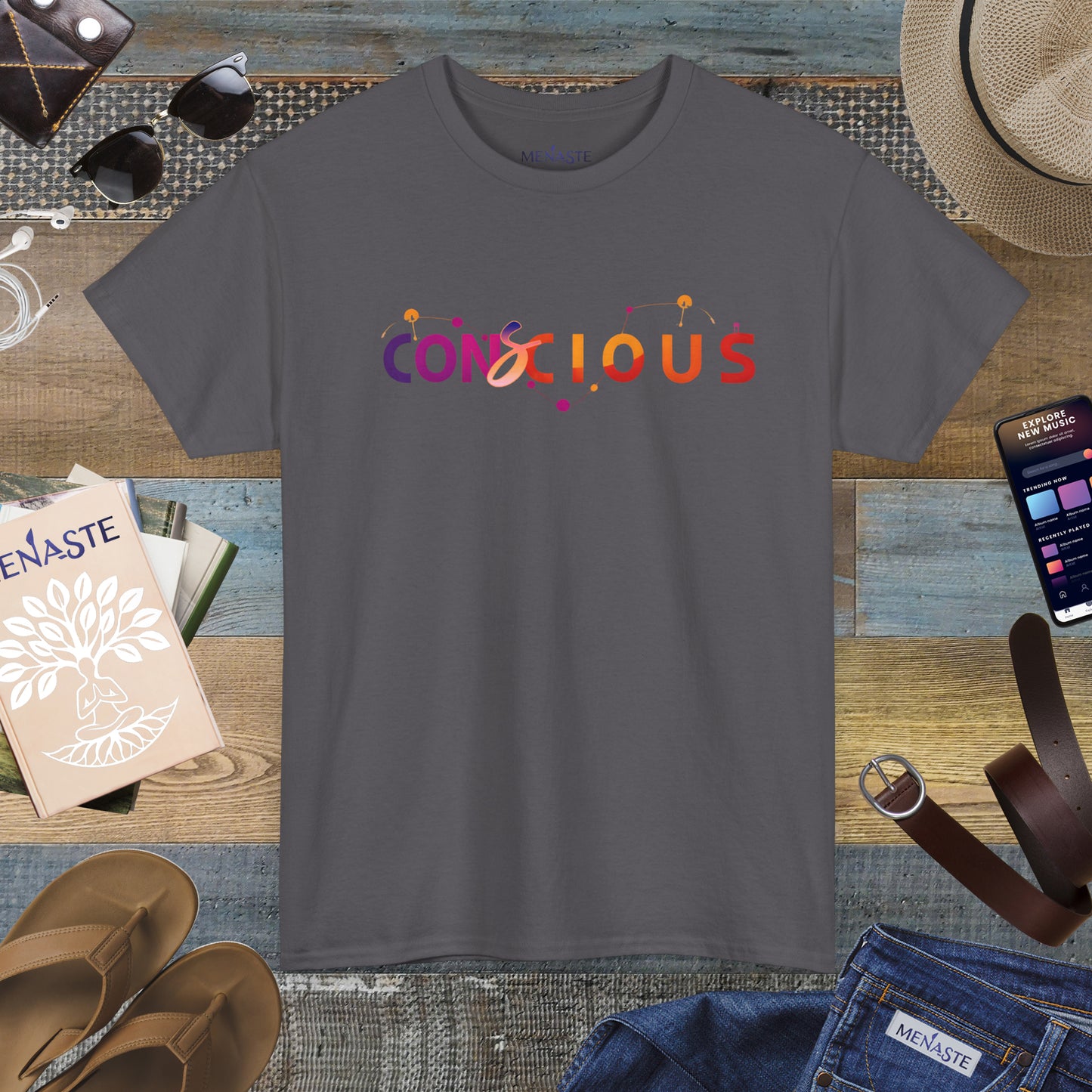 🌙✨ CONSCIOUS — The Presence Menaste T-shirt