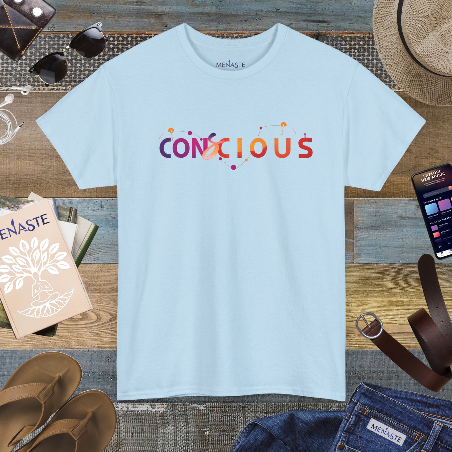 🌙✨ CONSCIOUS — The Presence Menaste T-shirt
