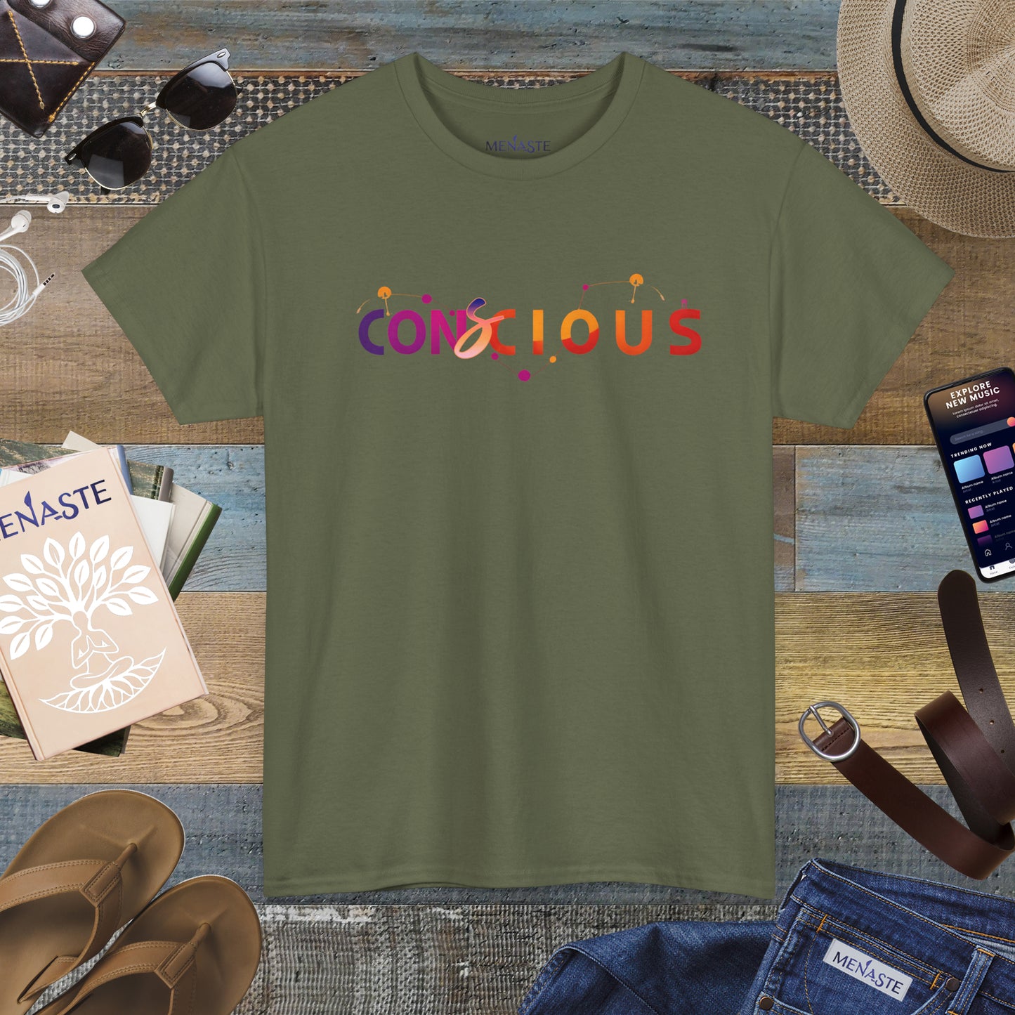 🌙✨ CONSCIOUS — The Presence Menaste T-shirt