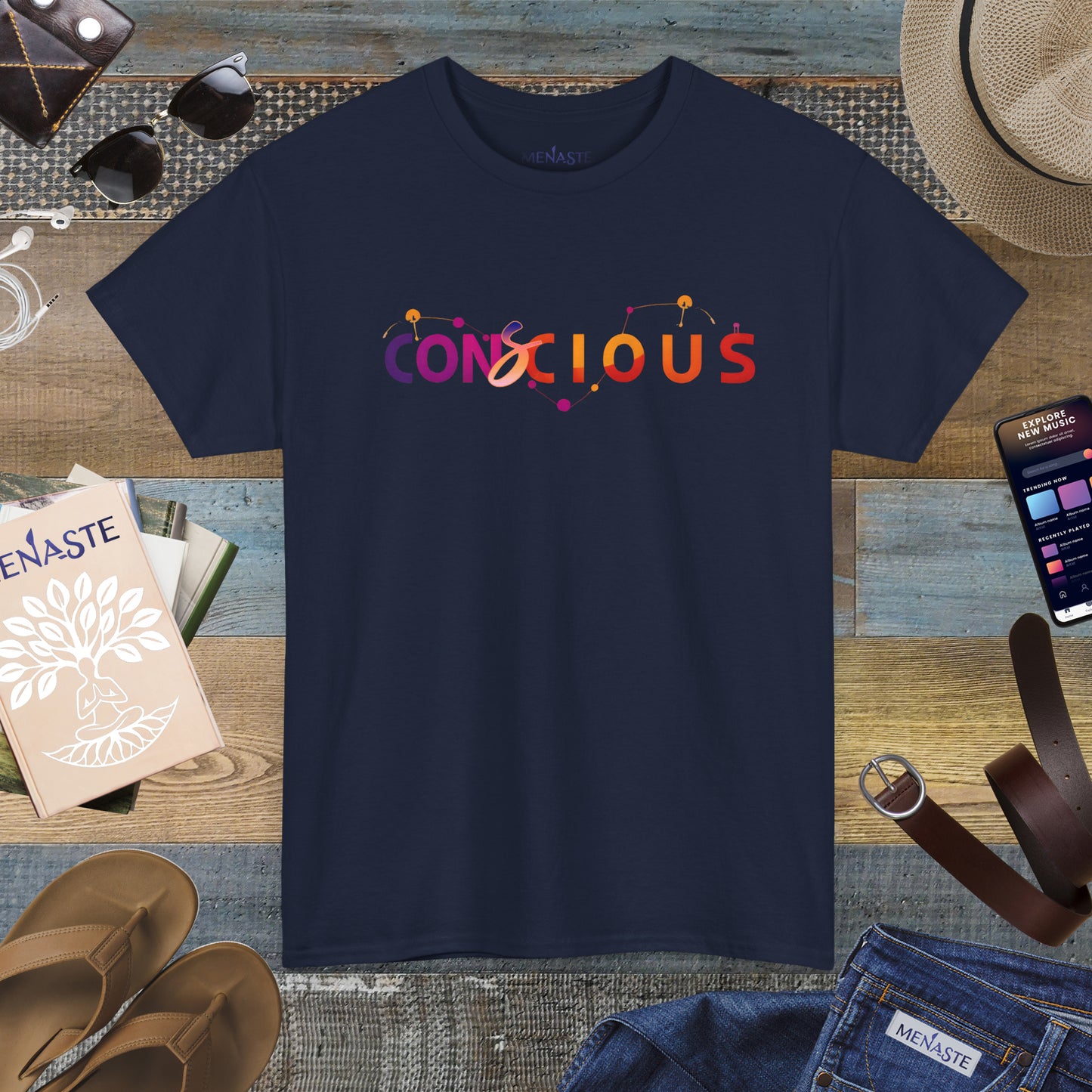 🌙✨ CONSCIOUS — The Presence Menaste T-shirt