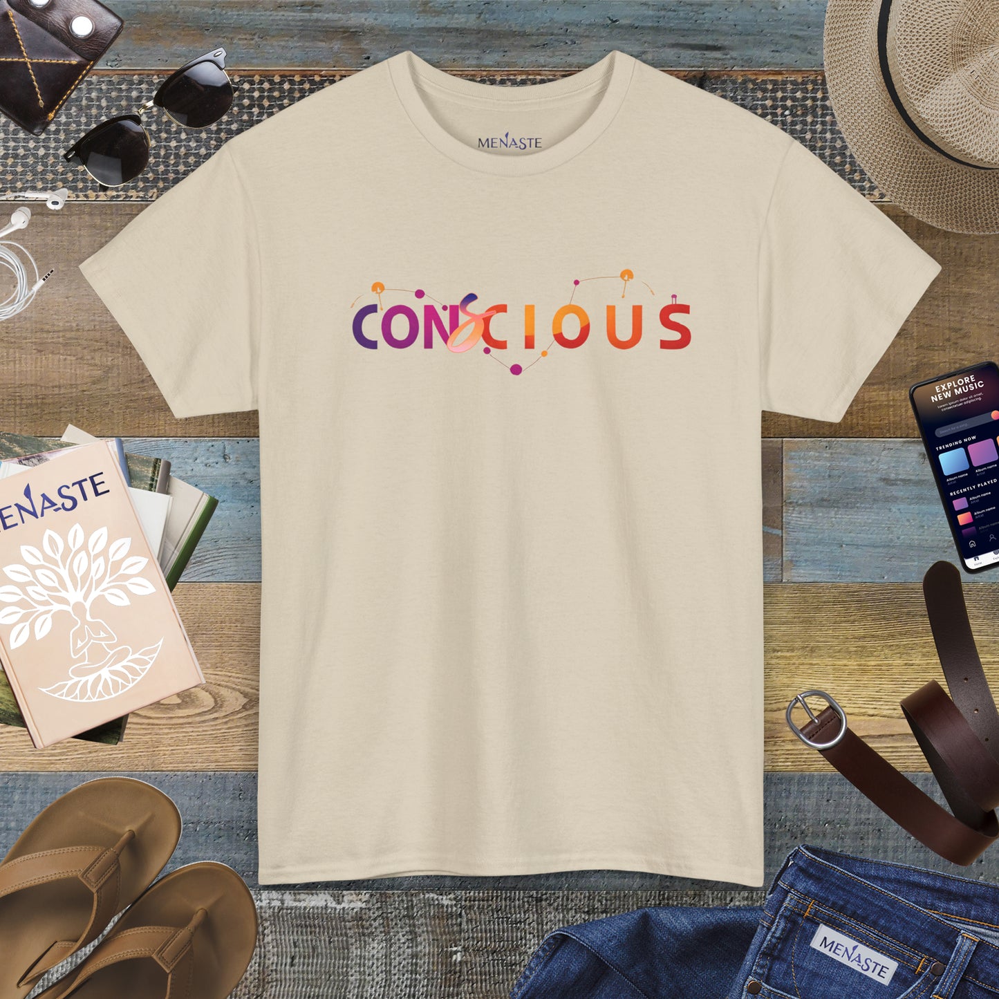 🌙✨ CONSCIOUS — The Presence Menaste T-shirt