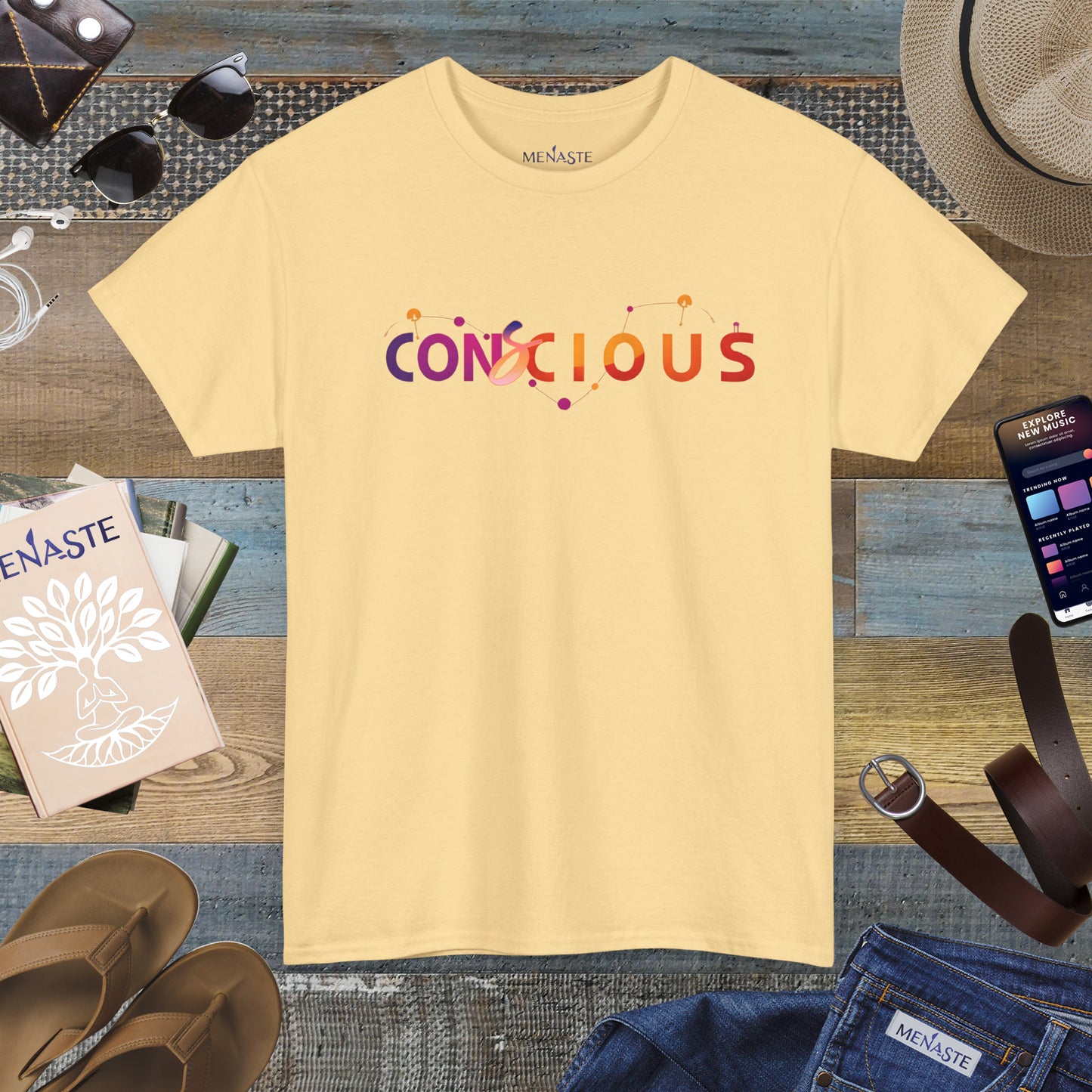 🌙✨ CONSCIOUS — The Presence Menaste T-shirt