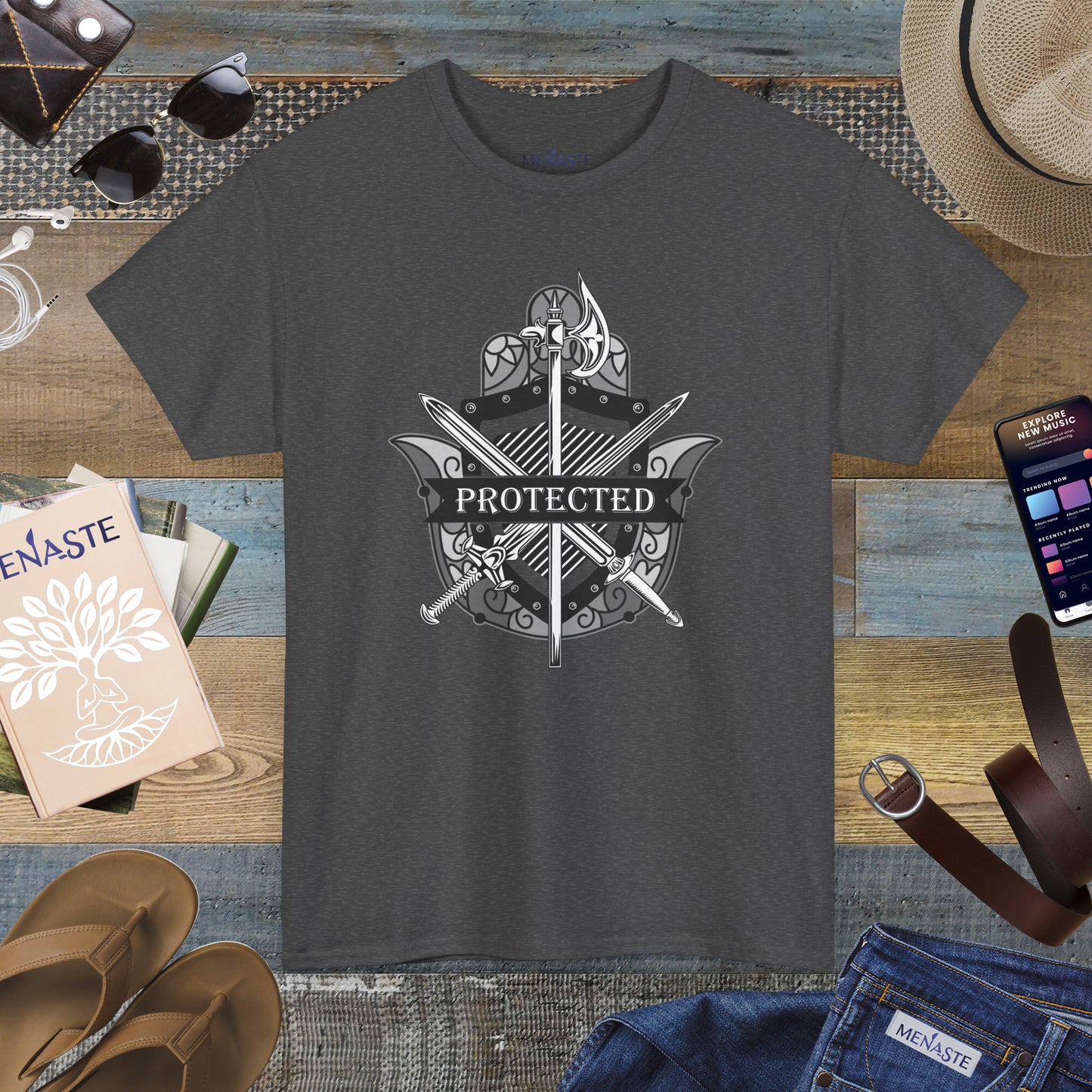 🛡️✋ PROTECTED — The Warrior’s Hamsa Shield Tee (Menaste Edition)