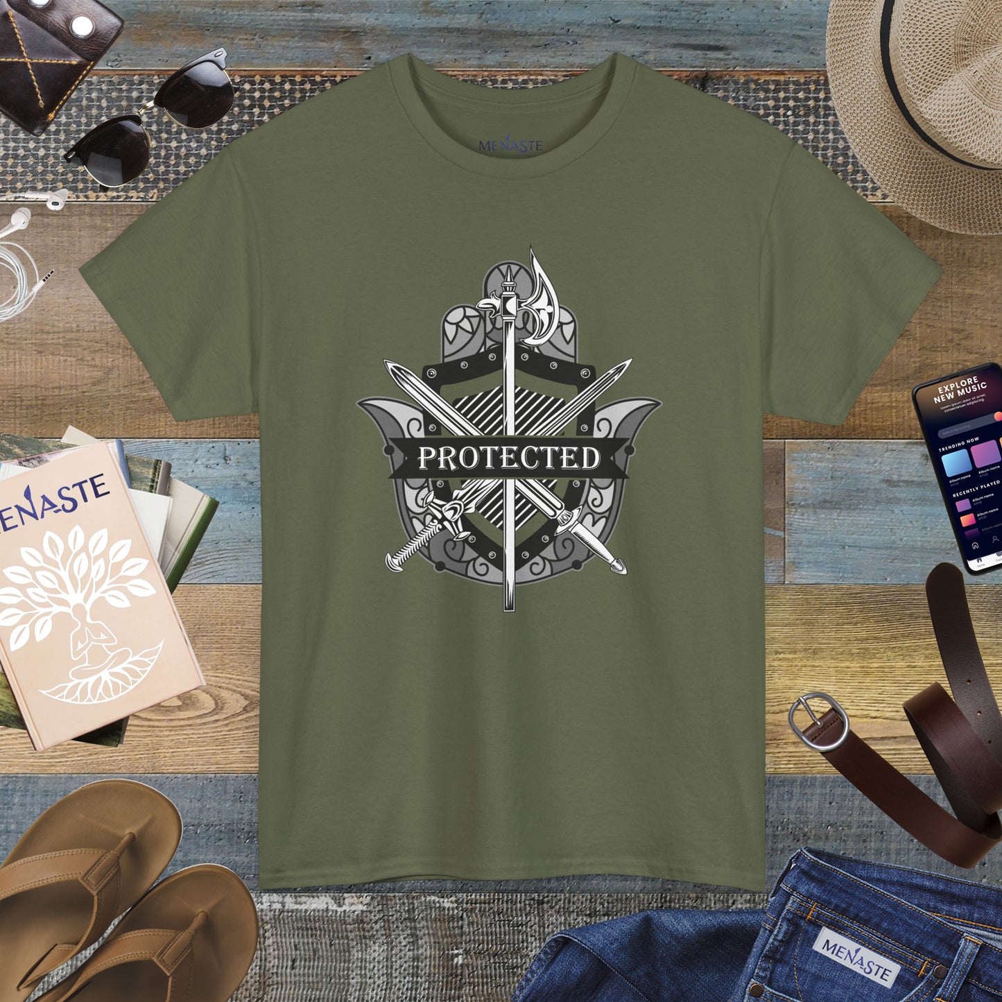 🛡️✋ PROTECTED — The Warrior’s Hamsa Shield Tee (Menaste Edition)