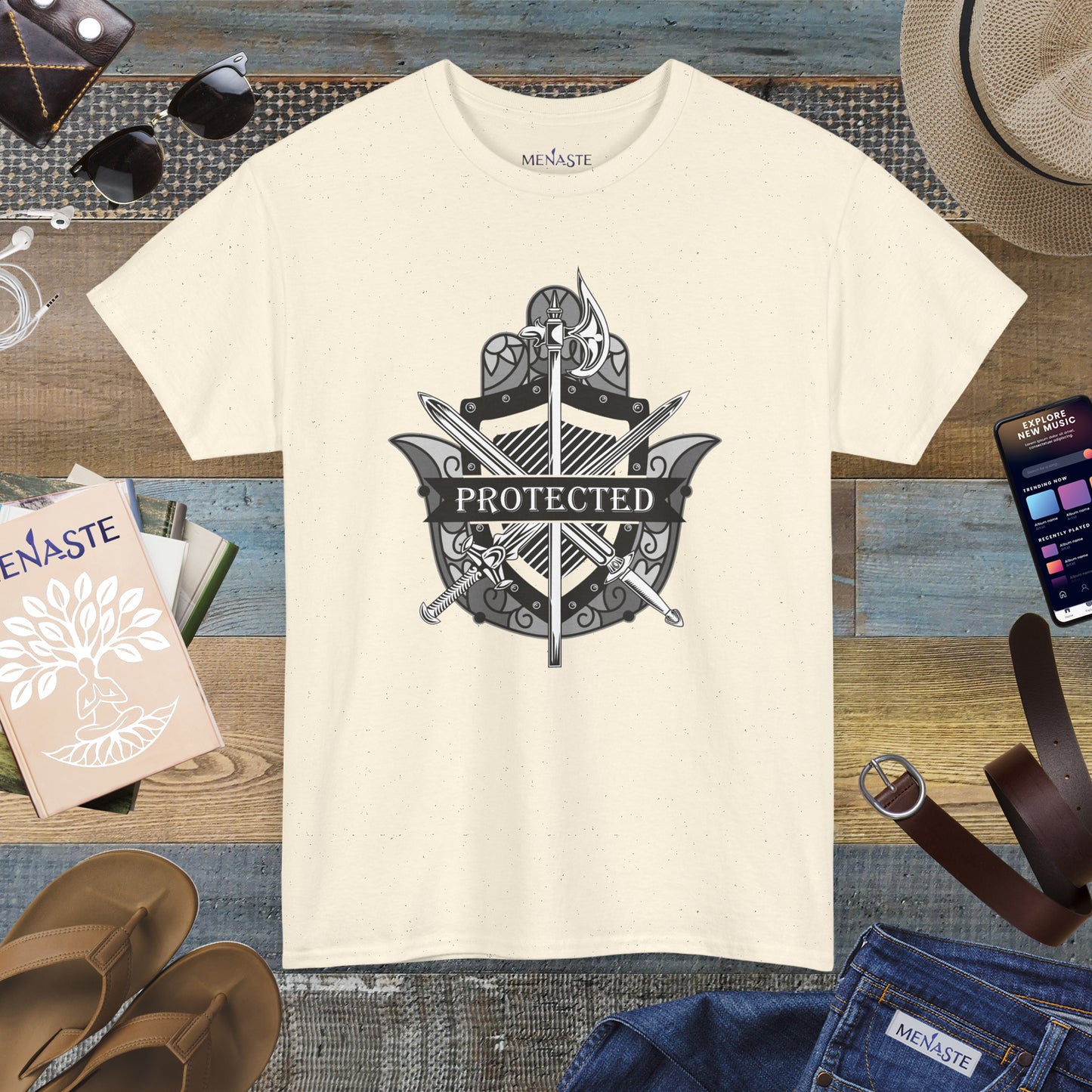 🛡️✋ PROTECTED — The Warrior’s Hamsa Shield Tee (Menaste Edition)
