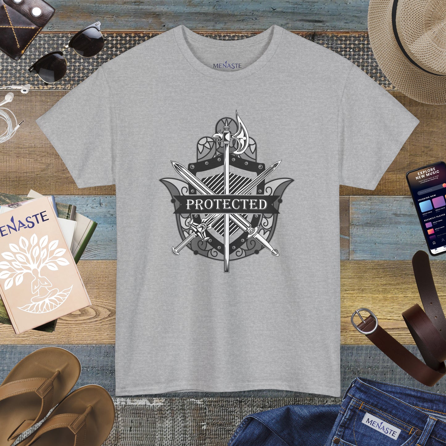 🛡️✋ PROTECTED — The Warrior’s Hamsa Shield Tee (Menaste Edition)
