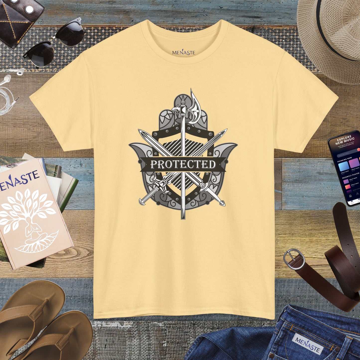 🛡️✋ PROTECTED — The Warrior’s Hamsa Shield Tee (Menaste Edition)